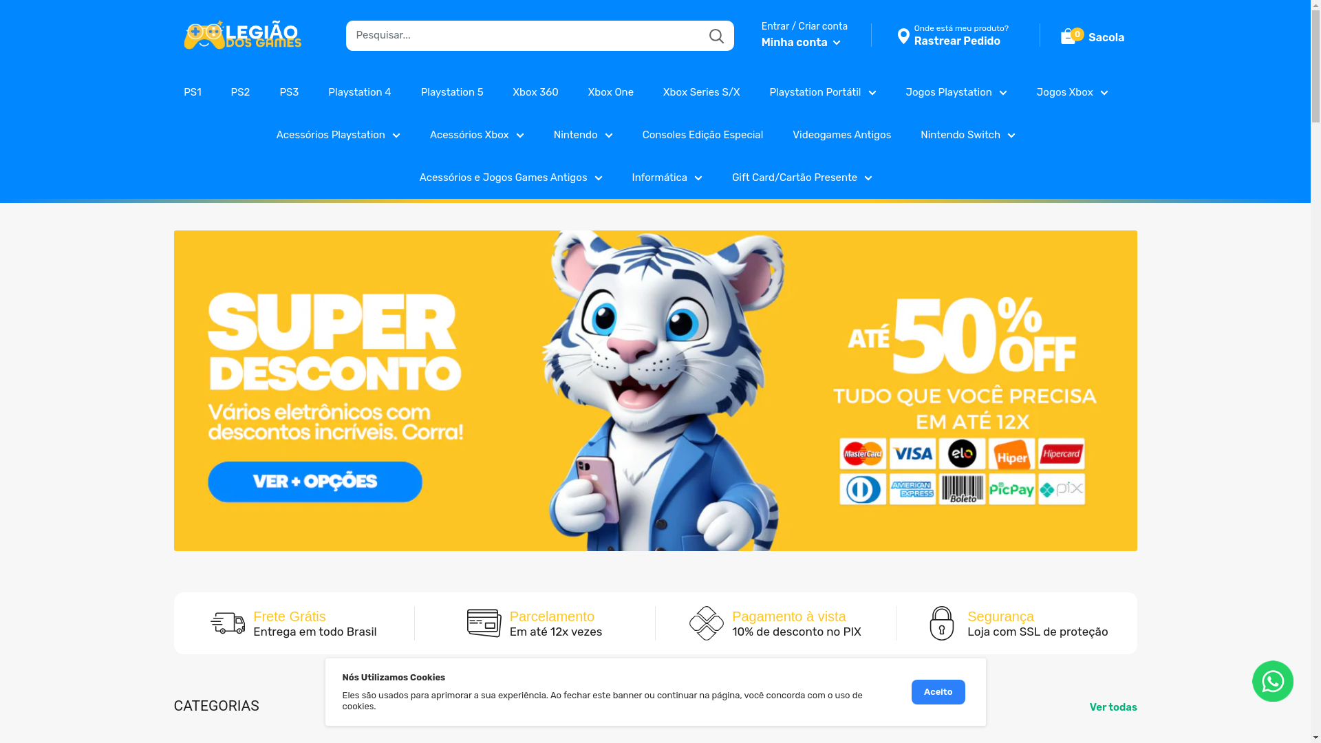 website screenshot of https://legiaodosgamesloja.com/