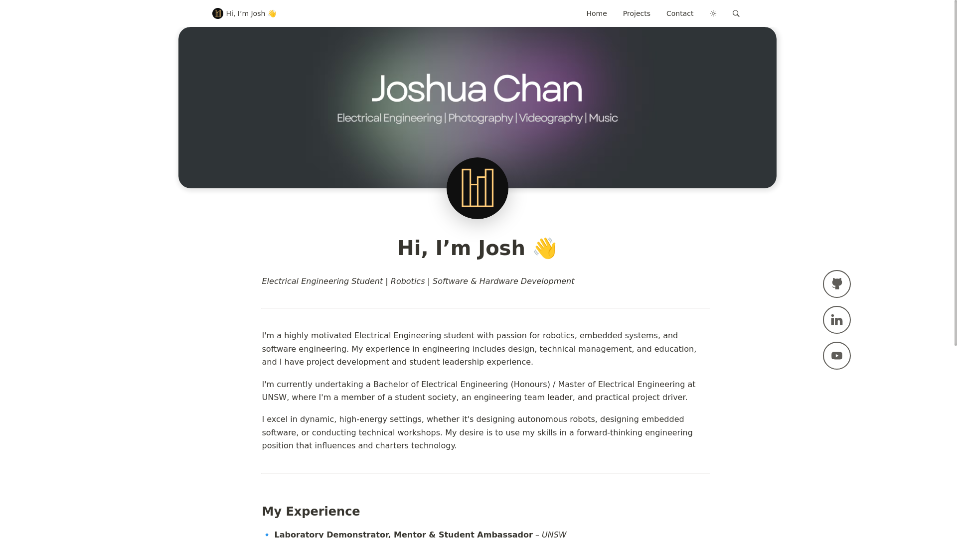 website screenshot of https://joshchans.com/