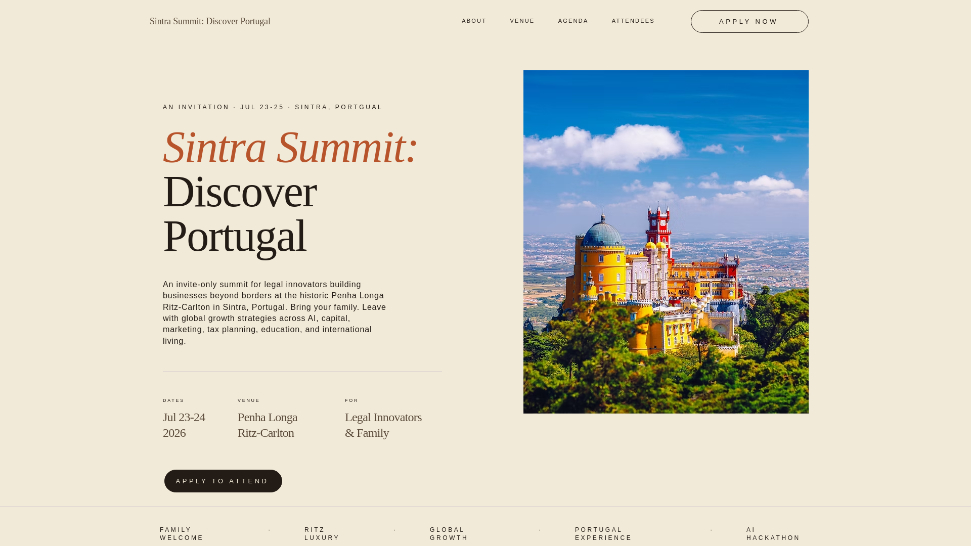 website screenshot of https://sintrasummit.com/