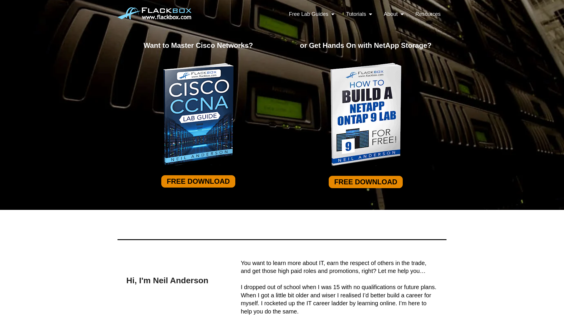 website screenshot of https://www.flackbox.com/