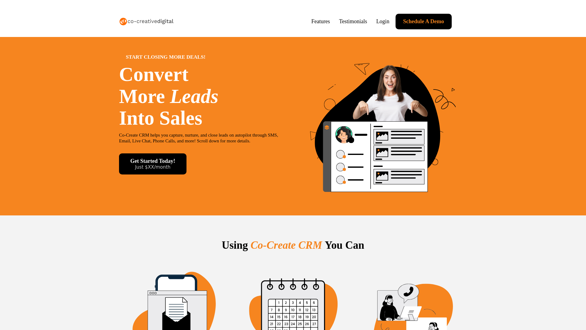 website screenshot of https://cocreatecrm.com