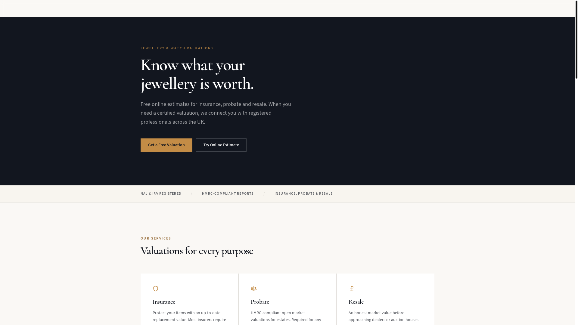 website screenshot of https://jewelleryvalue.co.uk/