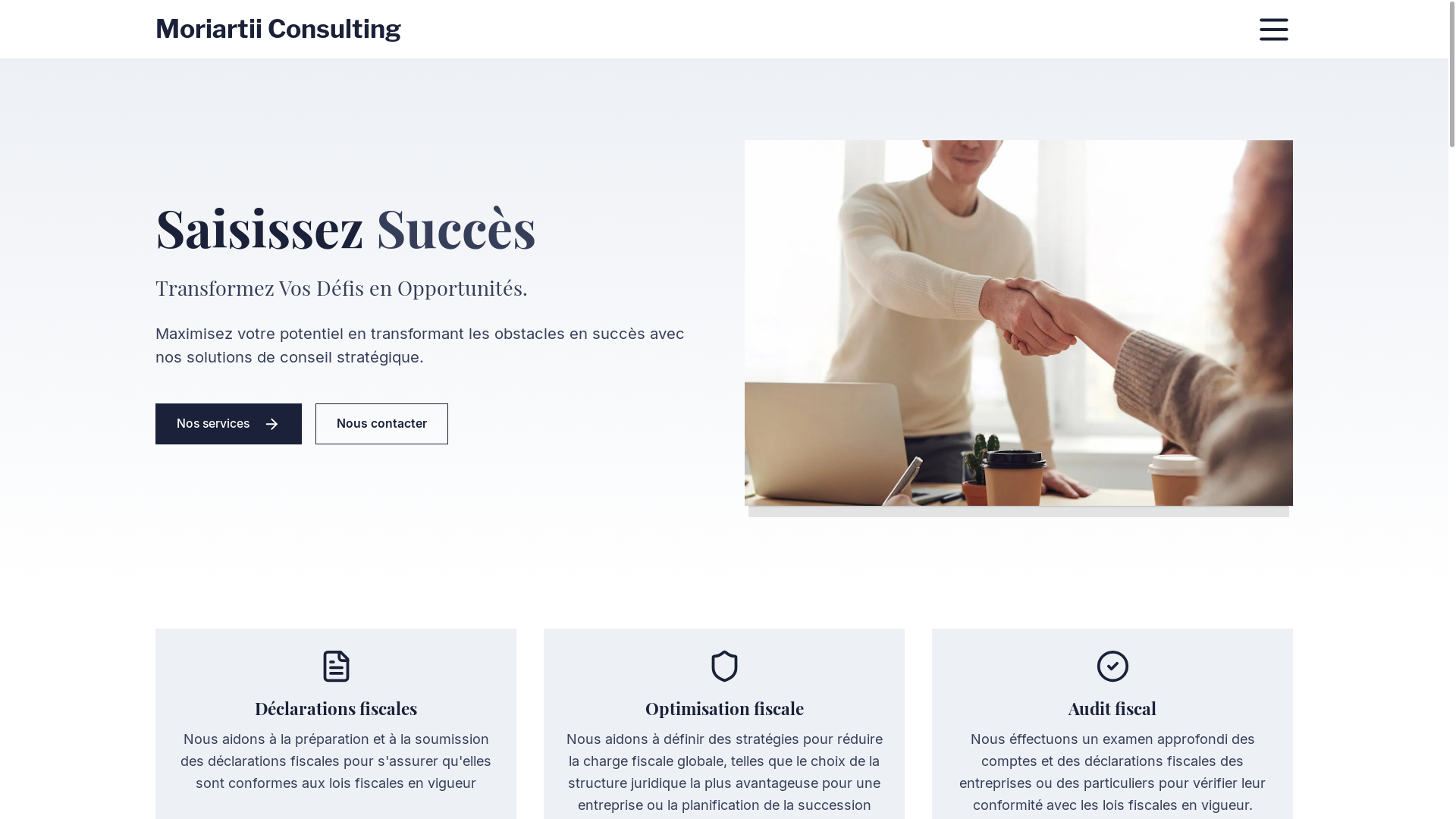 website screenshot of https://moriartiiconsulting.org/