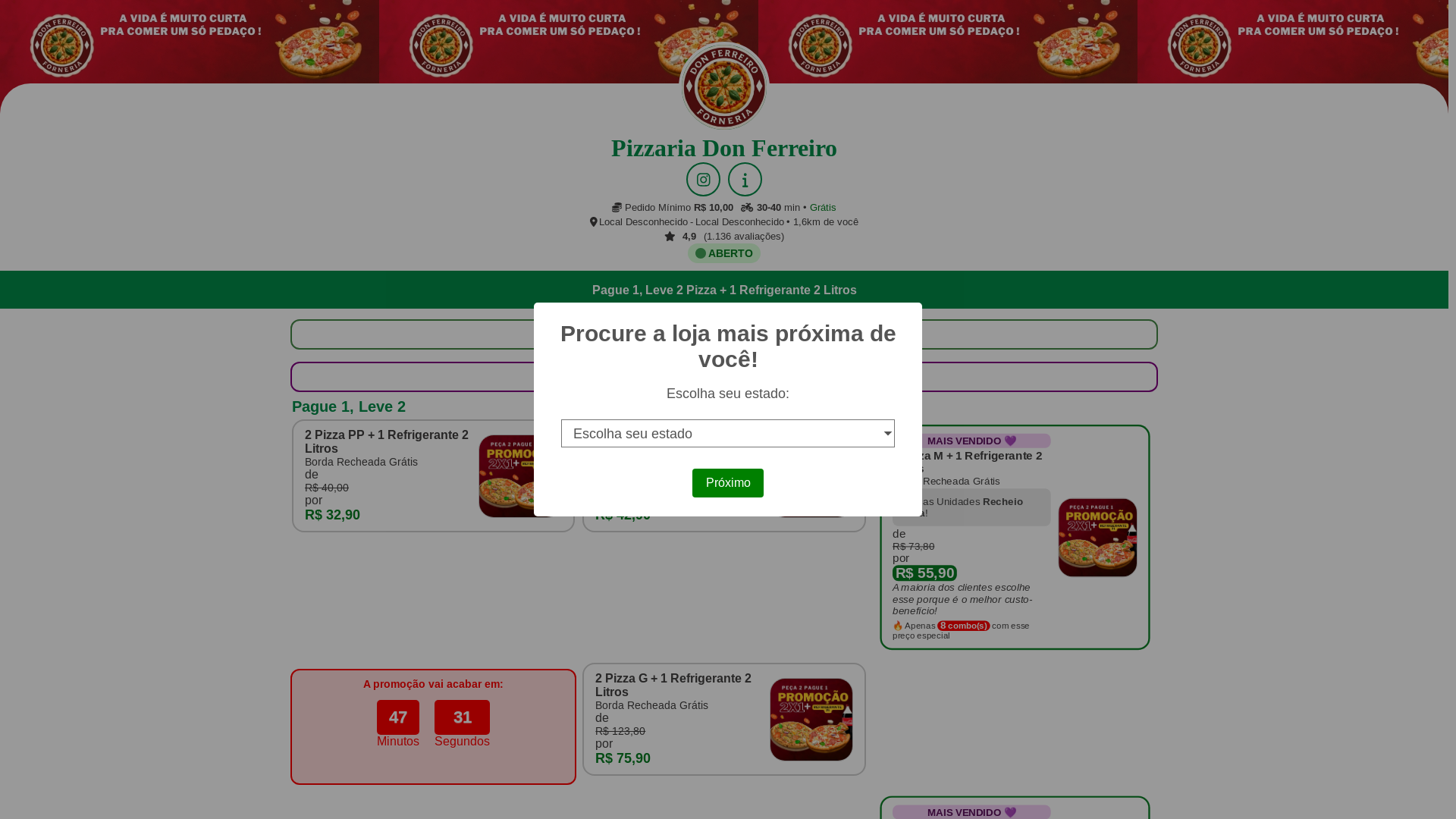 website screenshot of https://donferreiropizzaria-compre1-leve2.pages.dev/