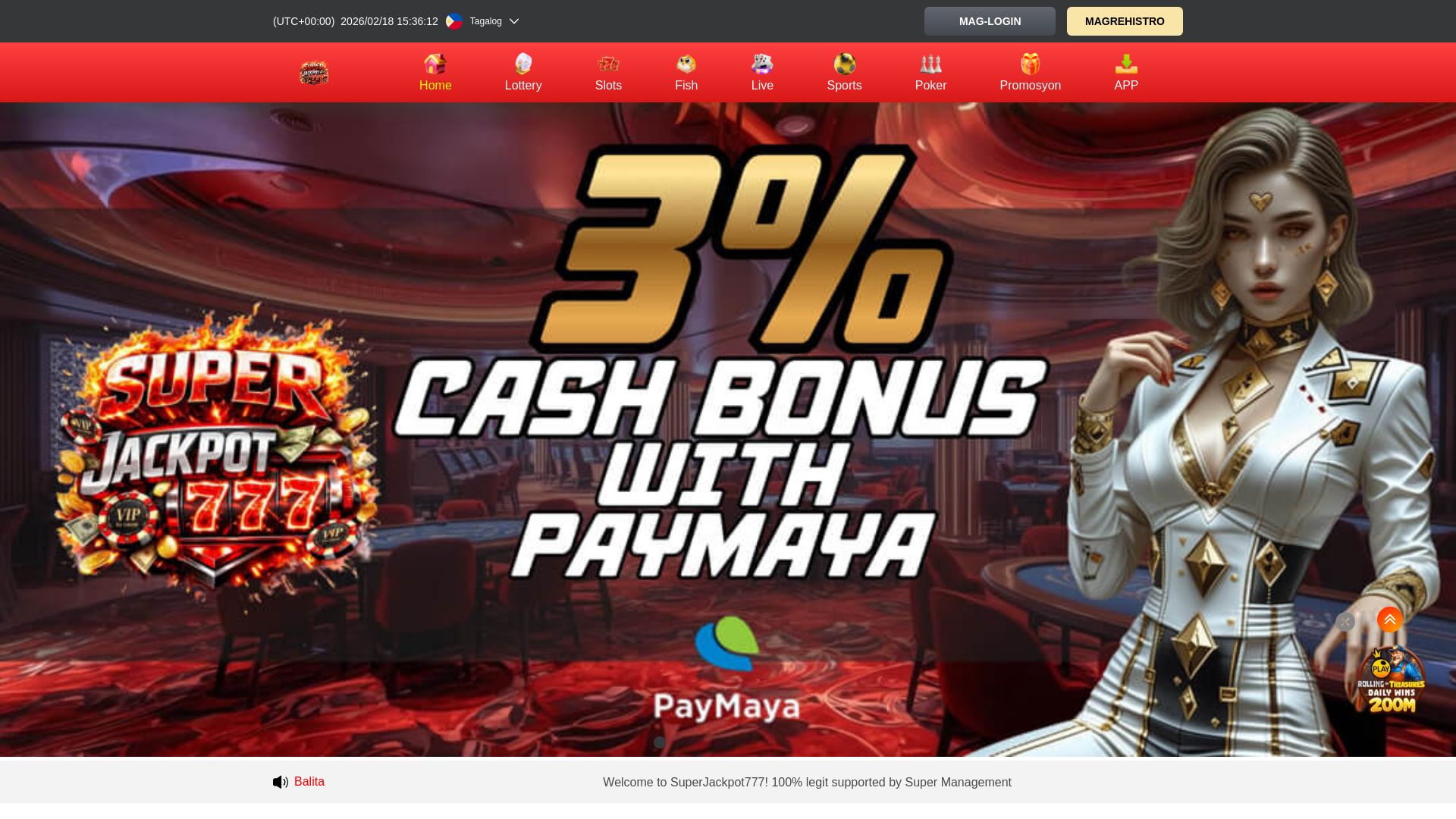 website screenshot of https://sjackpot.website/