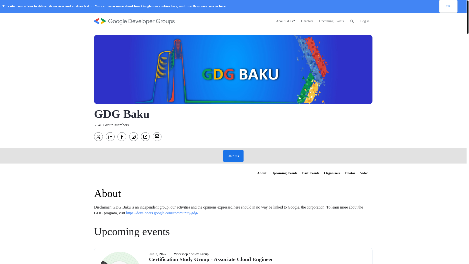 website screenshot of https://gdg.community.dev/gdg-baku