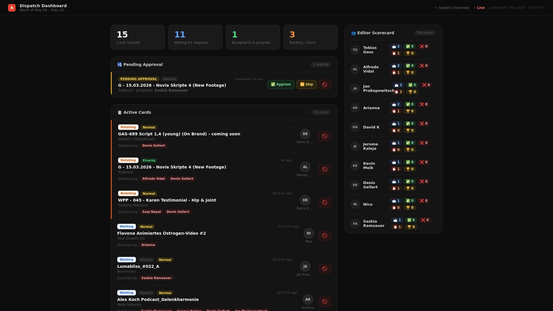 website screenshot of https://dispatch-dashboard-98i.pages.dev/