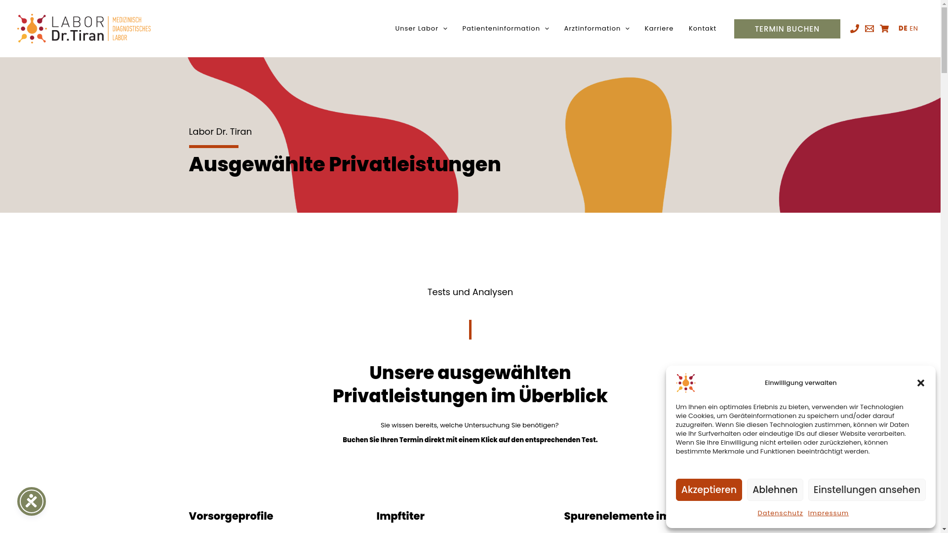 website screenshot of https://impftiter.com/