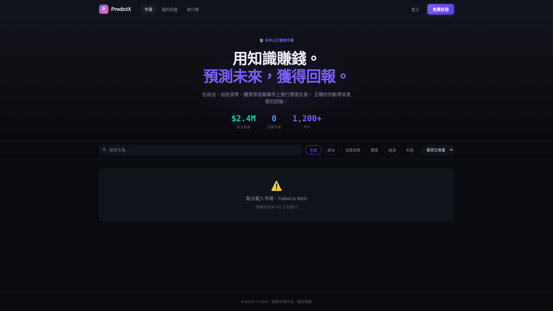 website screenshot of https://predictx-2nj.pages.dev/