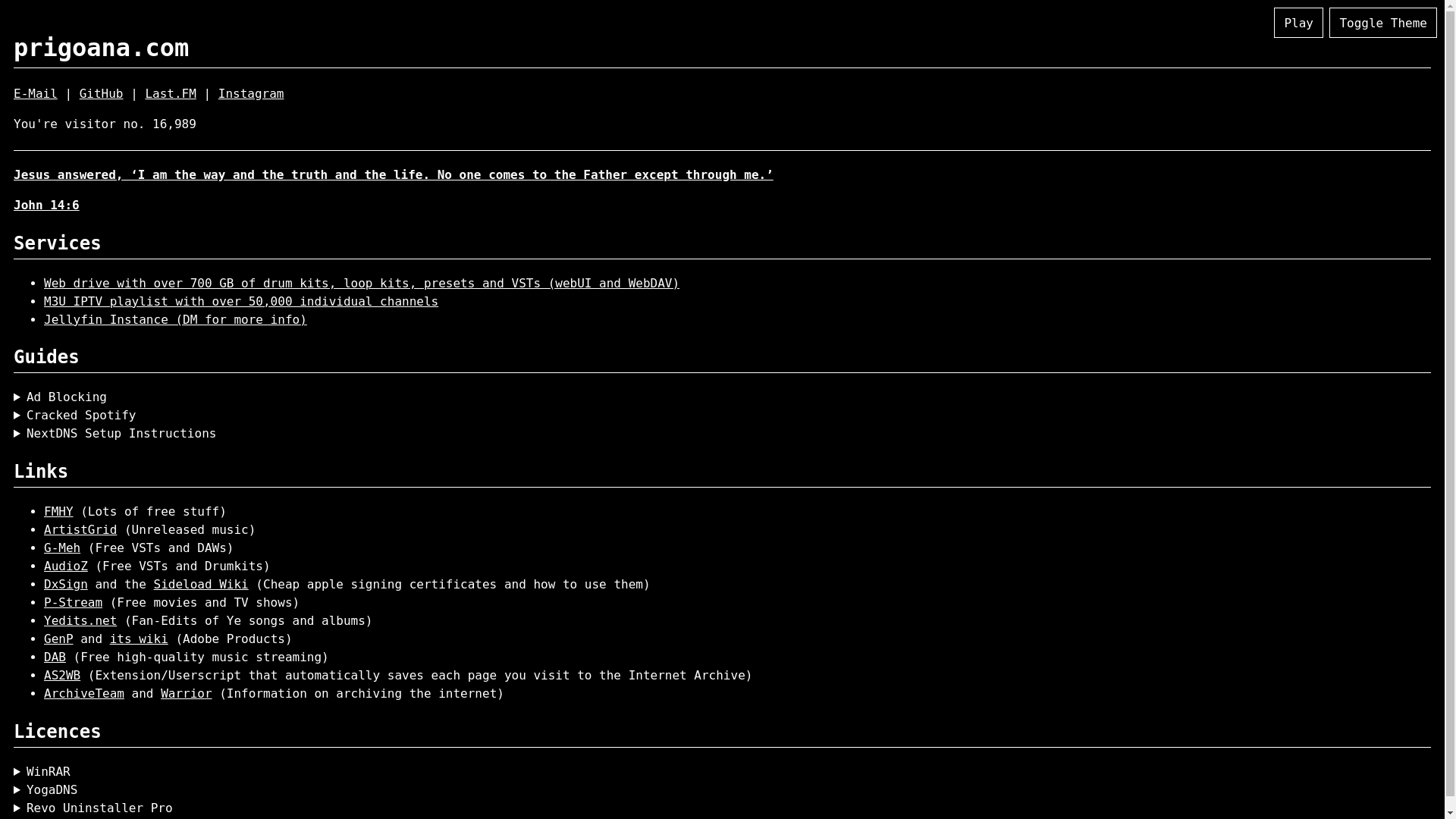 website screenshot of https://prigoana.pages.dev/