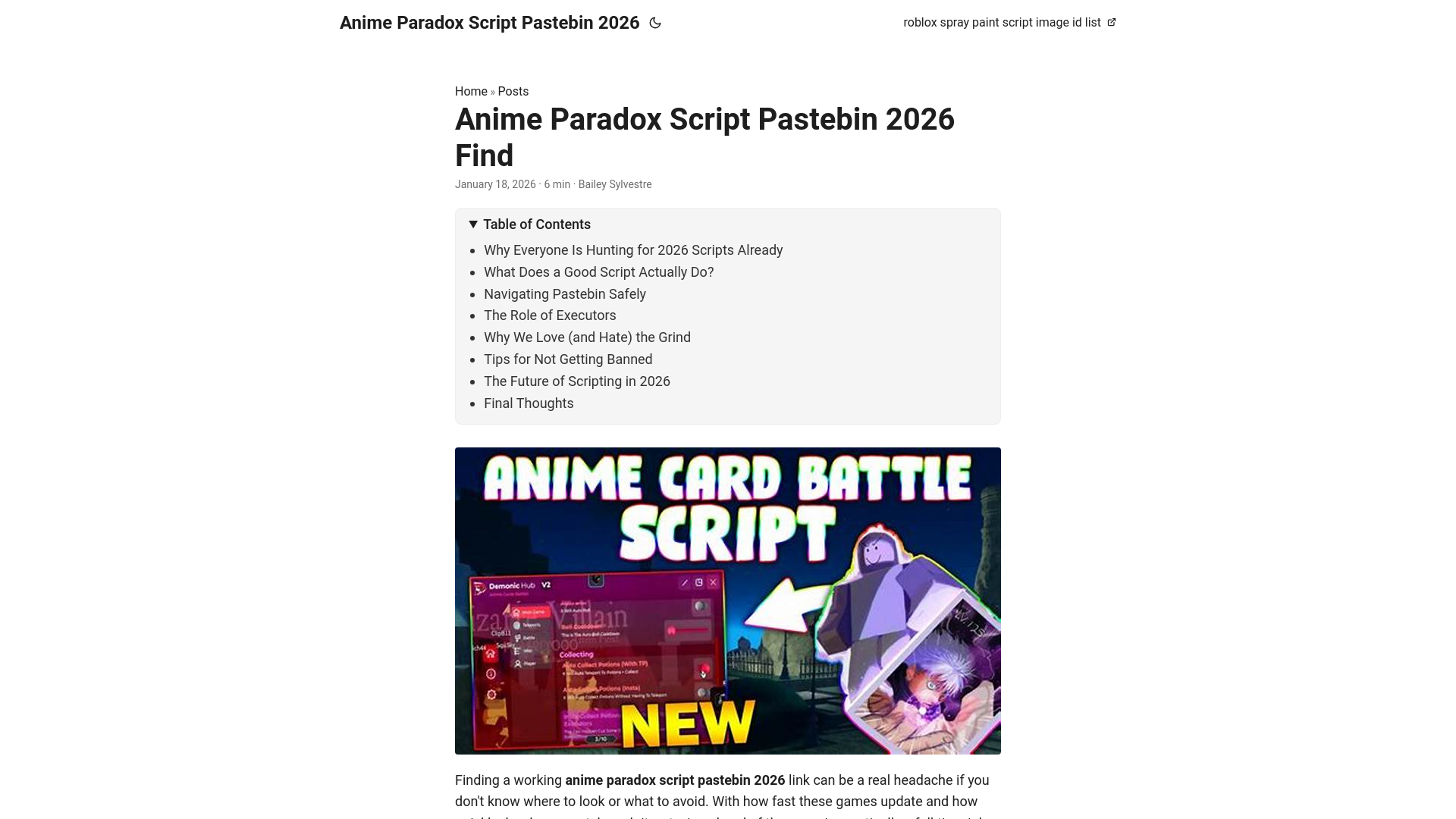 website screenshot of https://animeparadoxscriptpastebin2026.pages.dev/