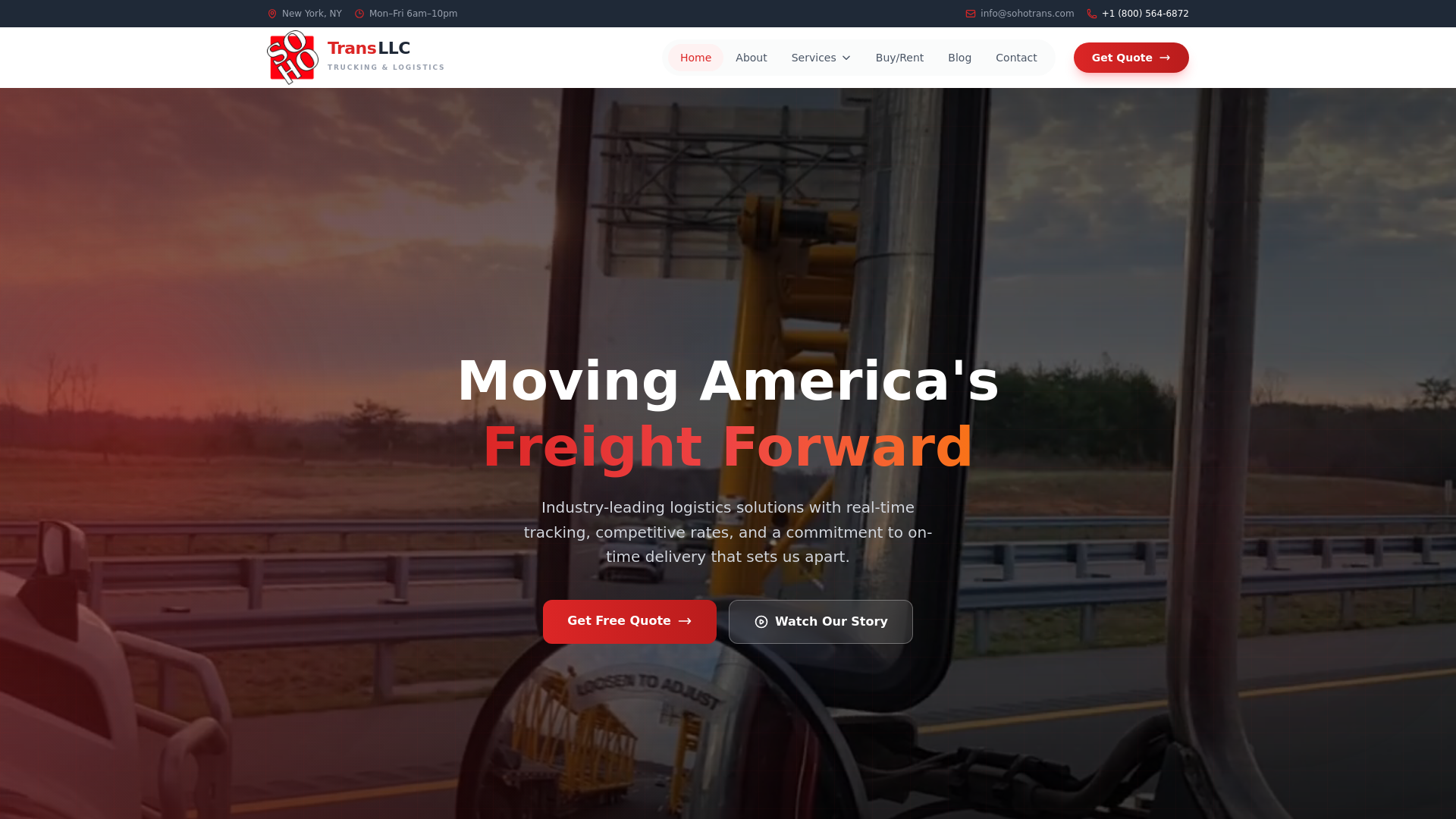 website screenshot of https://sohotransllc.com/