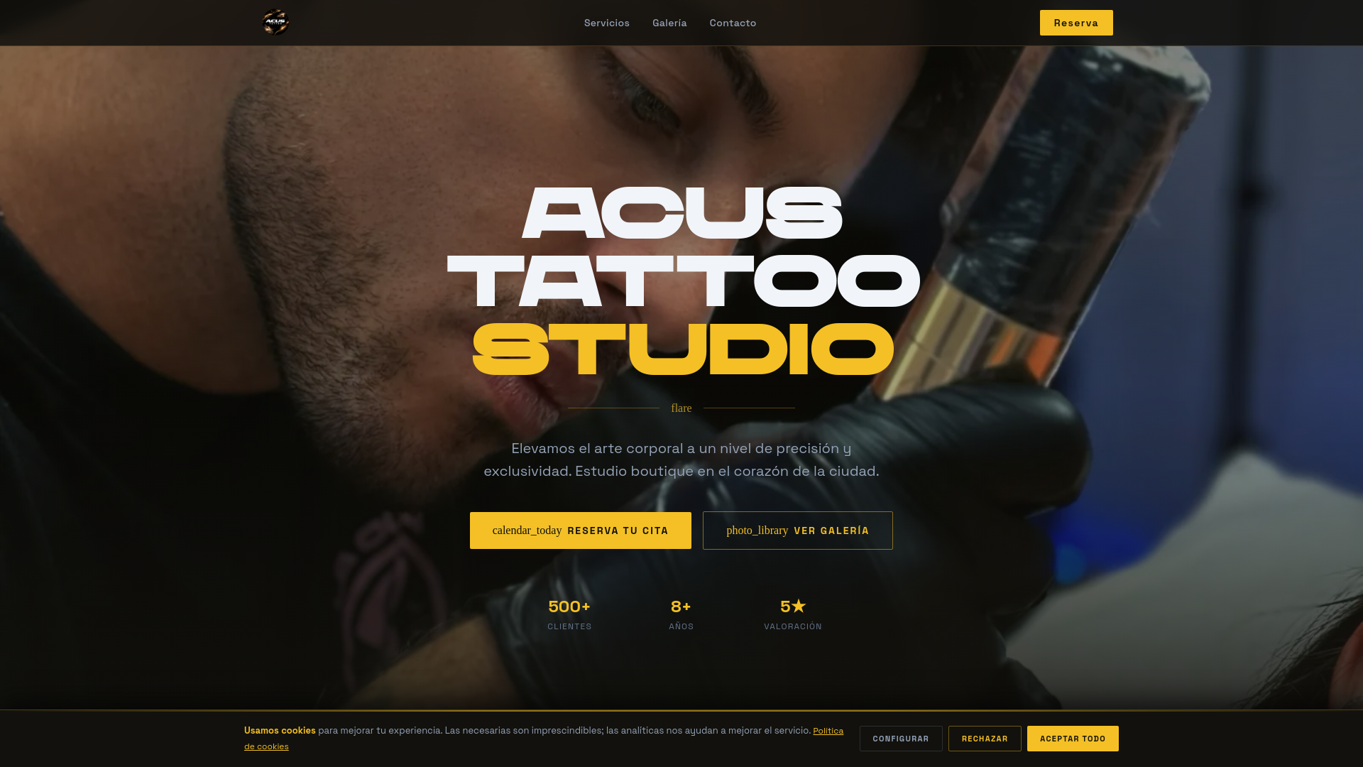 website screenshot of https://acustattoo.com/