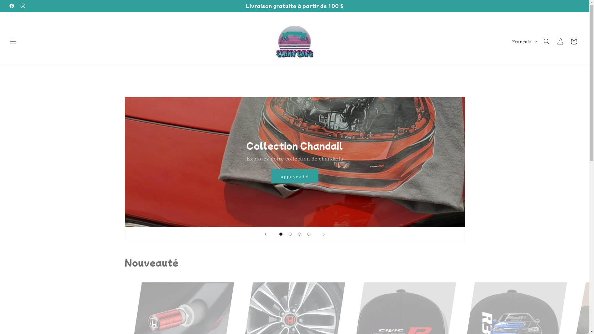 website screenshot of https://sunnydaystore.ca/