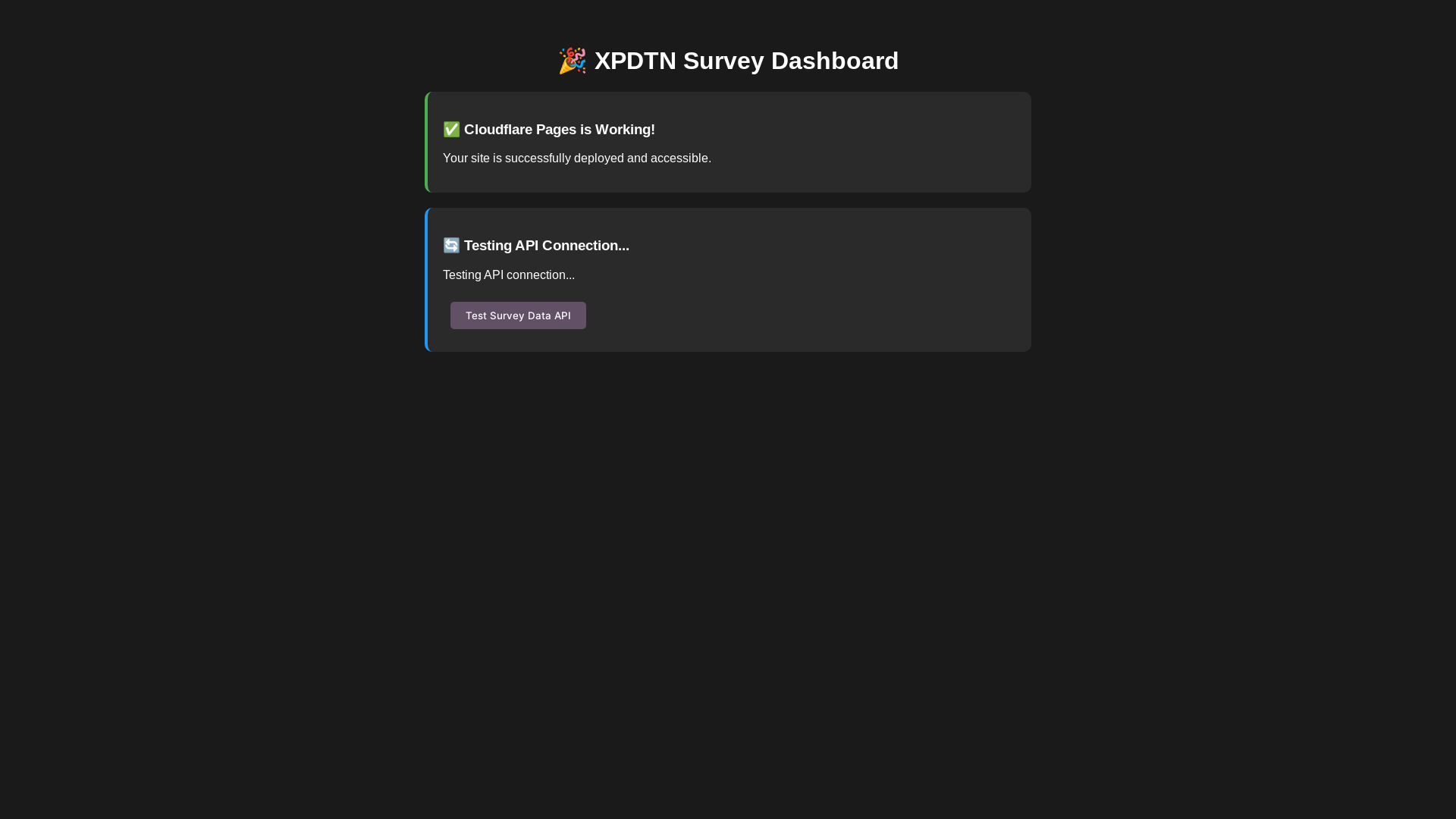 website screenshot of https://xpdtn-survey-dashboard.pages.dev/