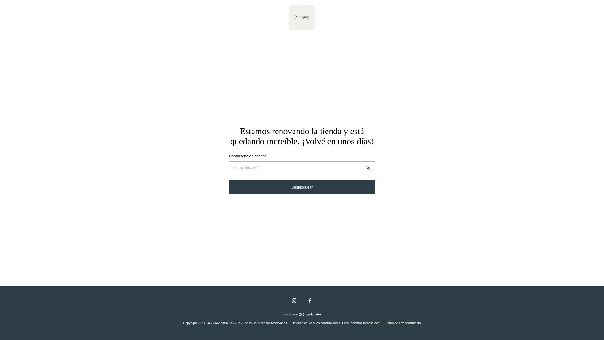 website screenshot of https://ziriaca.com.ar/
