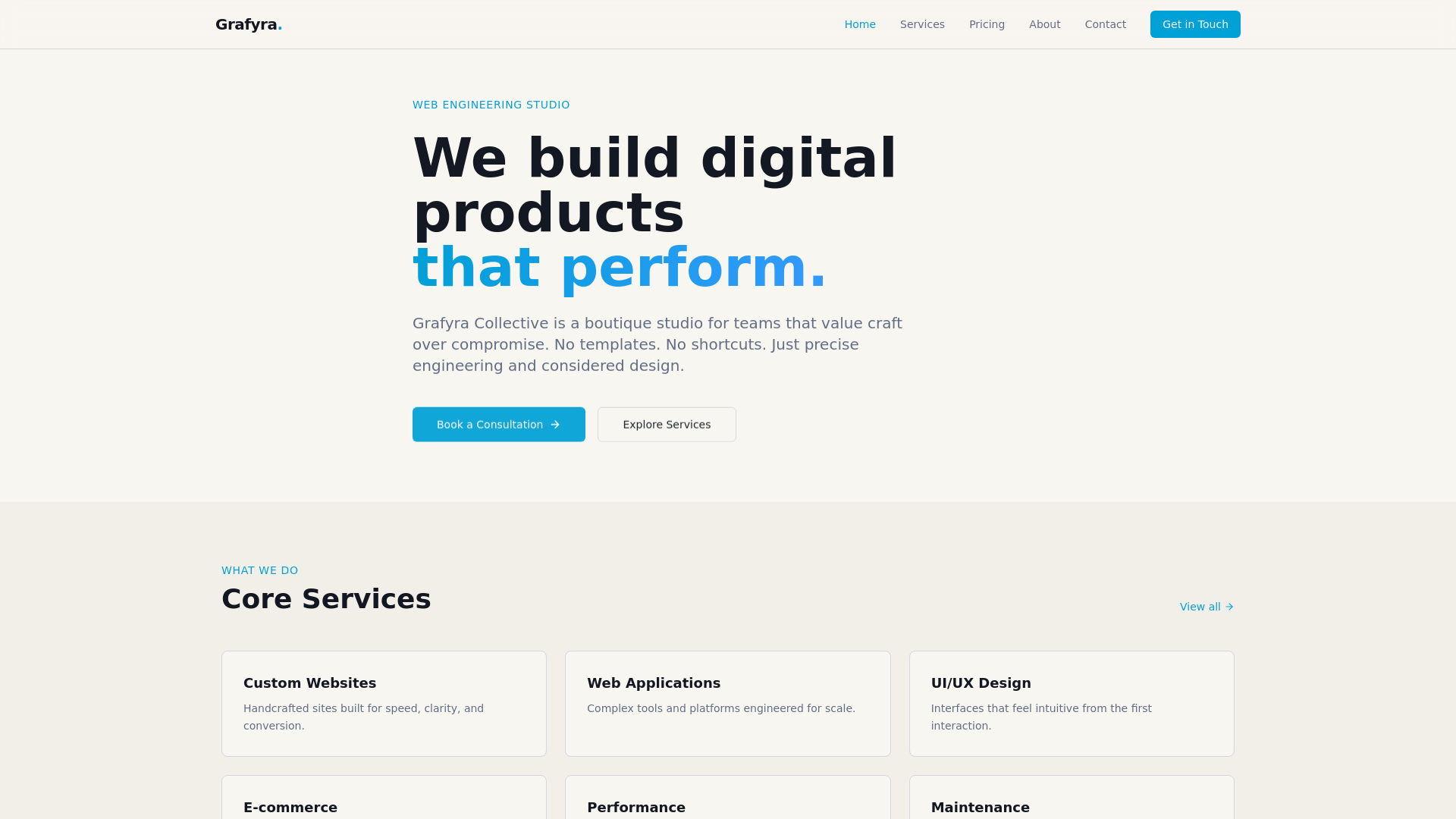 website screenshot of https://grafyracollective.site