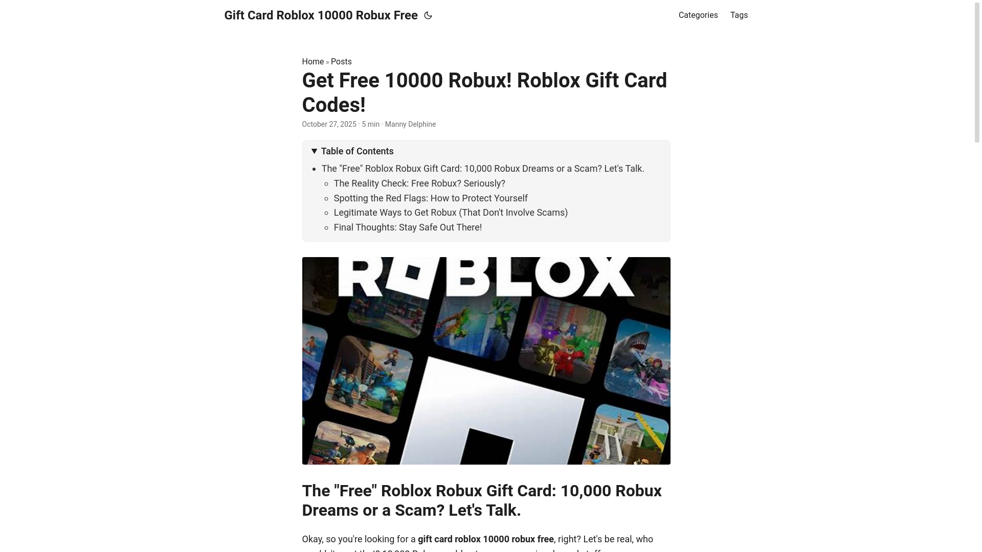website screenshot of https://gift-card-roblox-10000-robux-free.pages.dev/