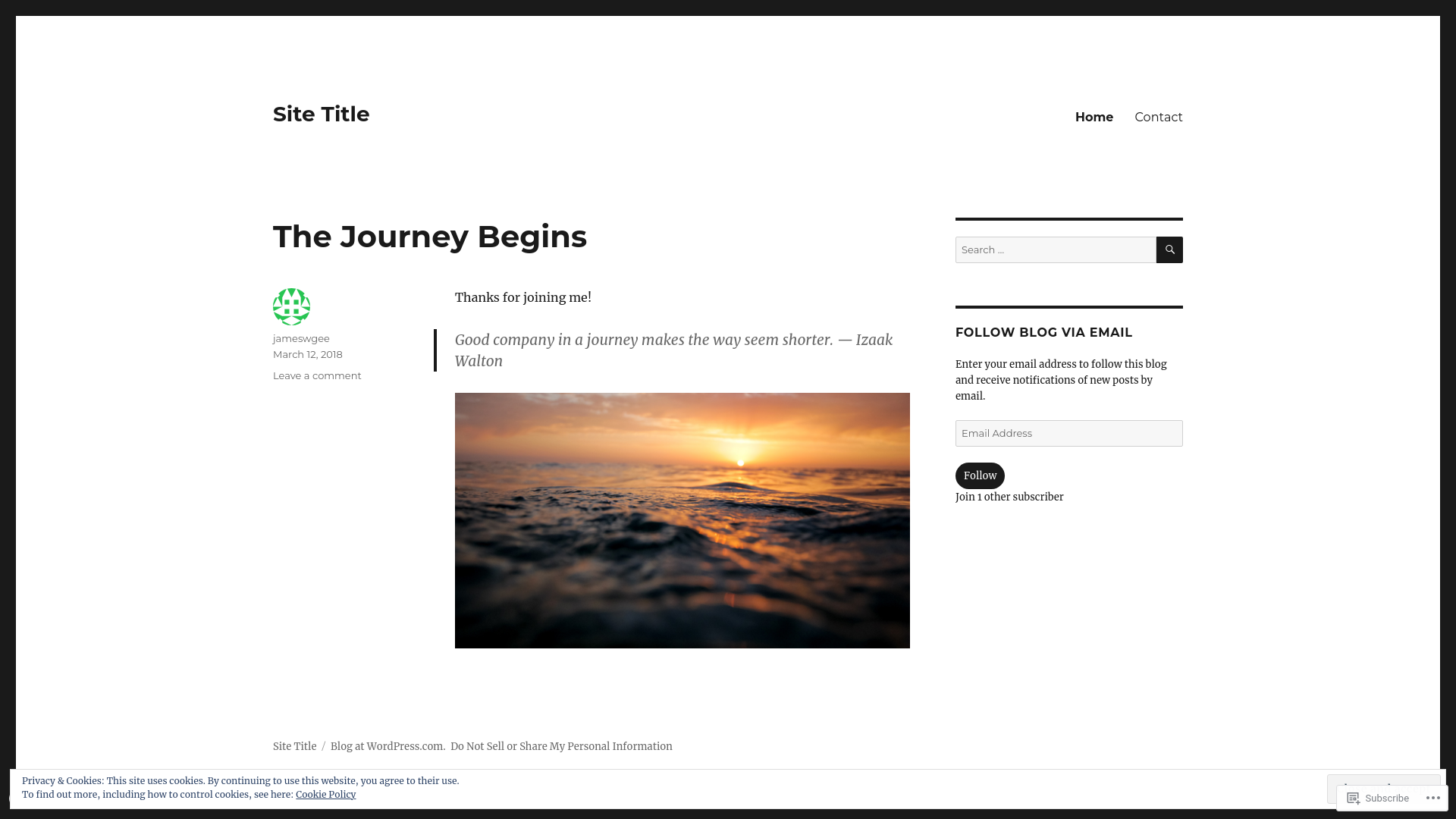 website screenshot of https://ventedouglas.blog