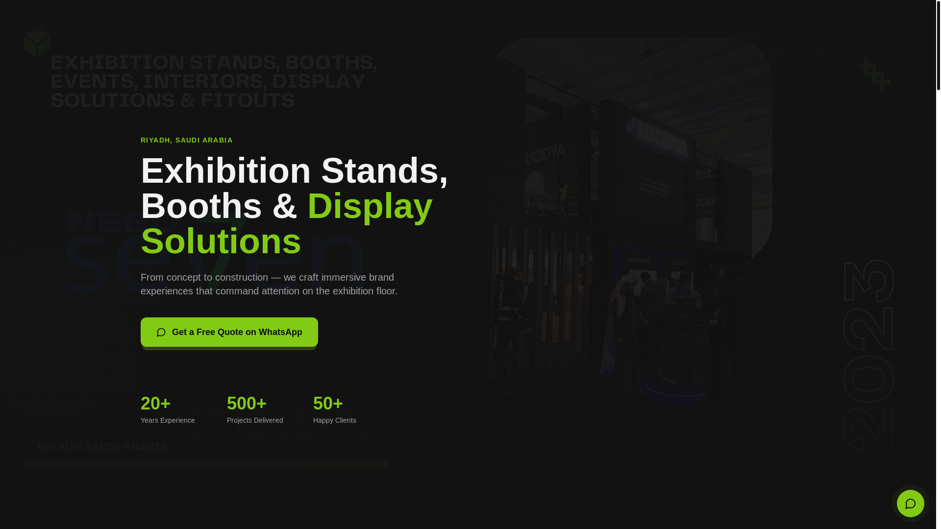 website screenshot of https://needssevenexhibitions.com/