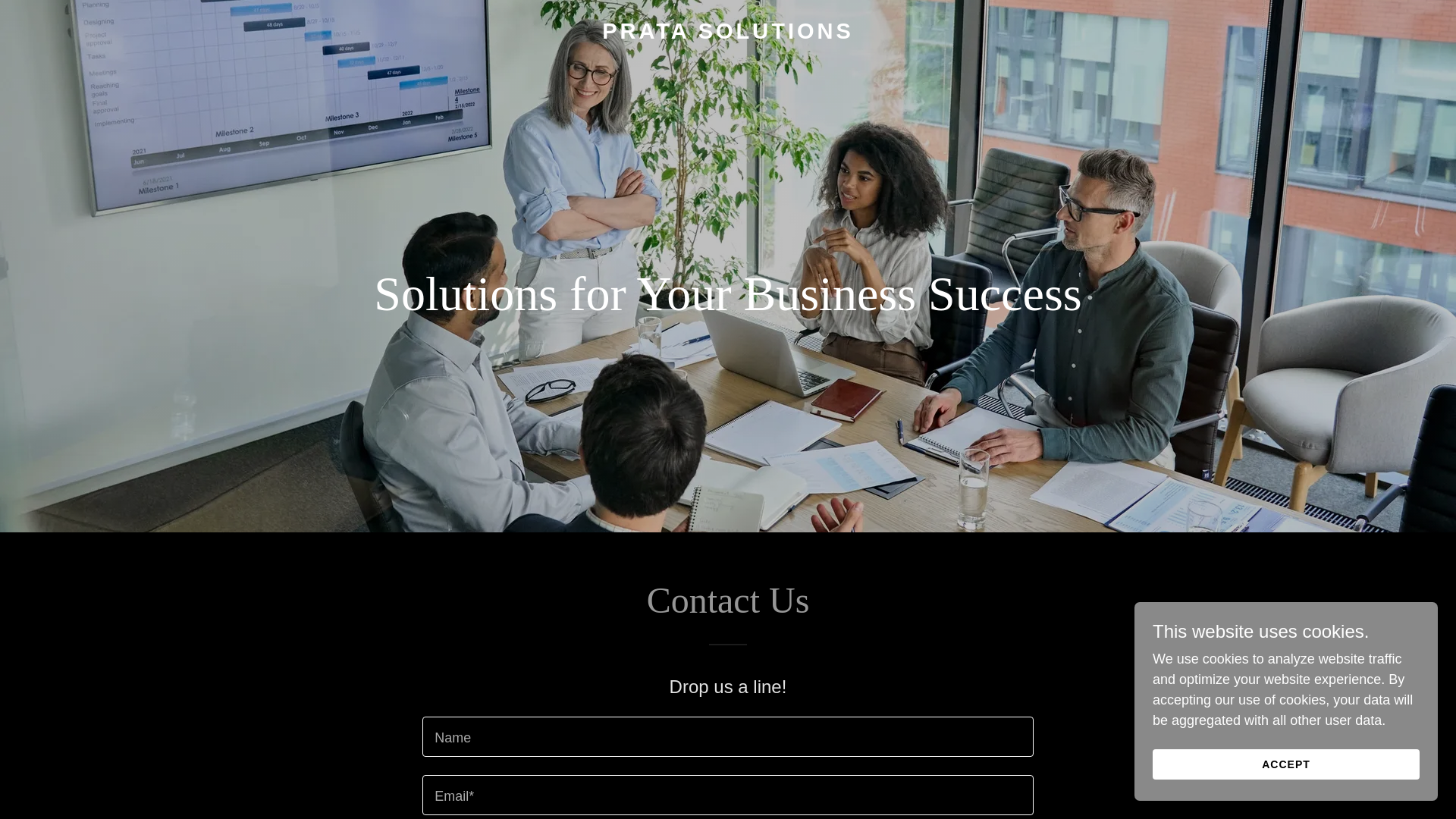 website screenshot of https://pratasolutions.biz/