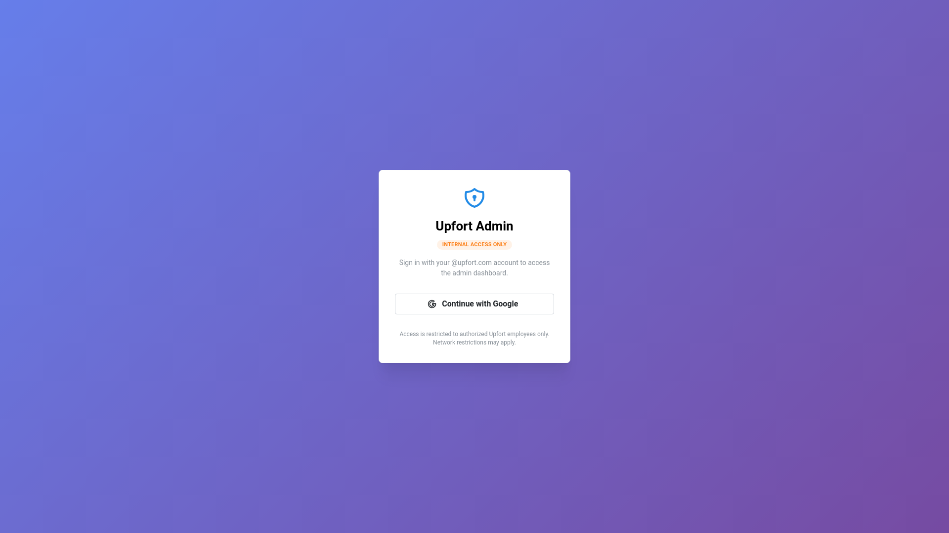 website screenshot of https://upfort-admin-dashboard.pages.dev/