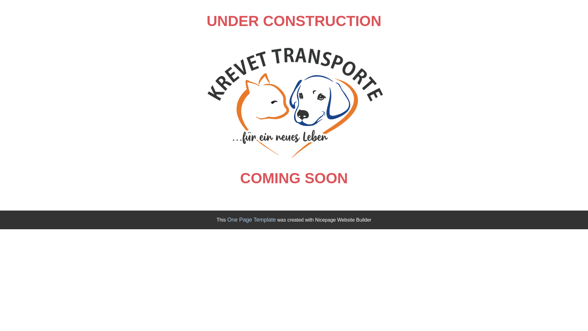 website screenshot of https://krevettransporte.com/