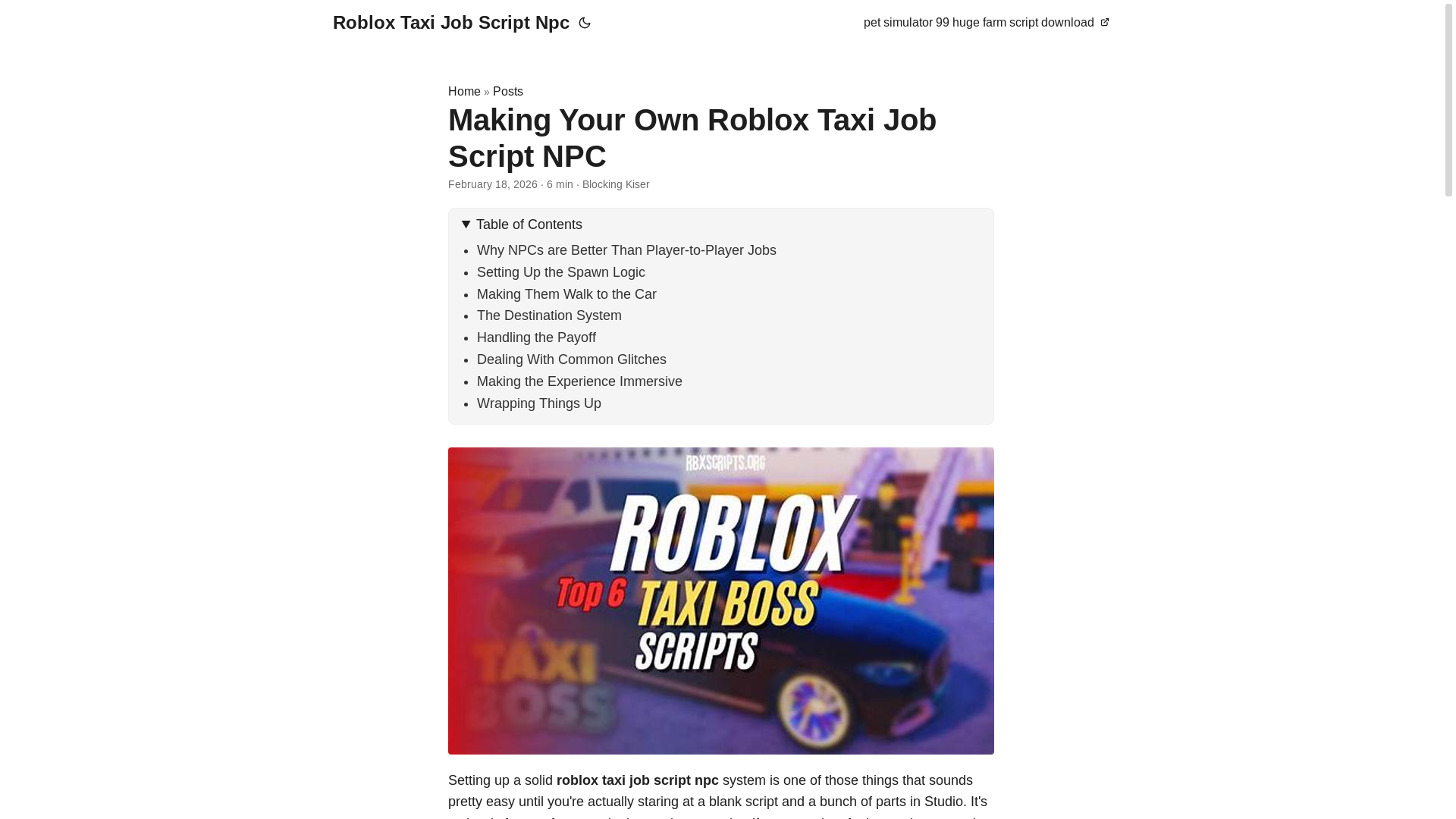 website screenshot of https://roblox-taxi-job-script-npc.pages.dev/