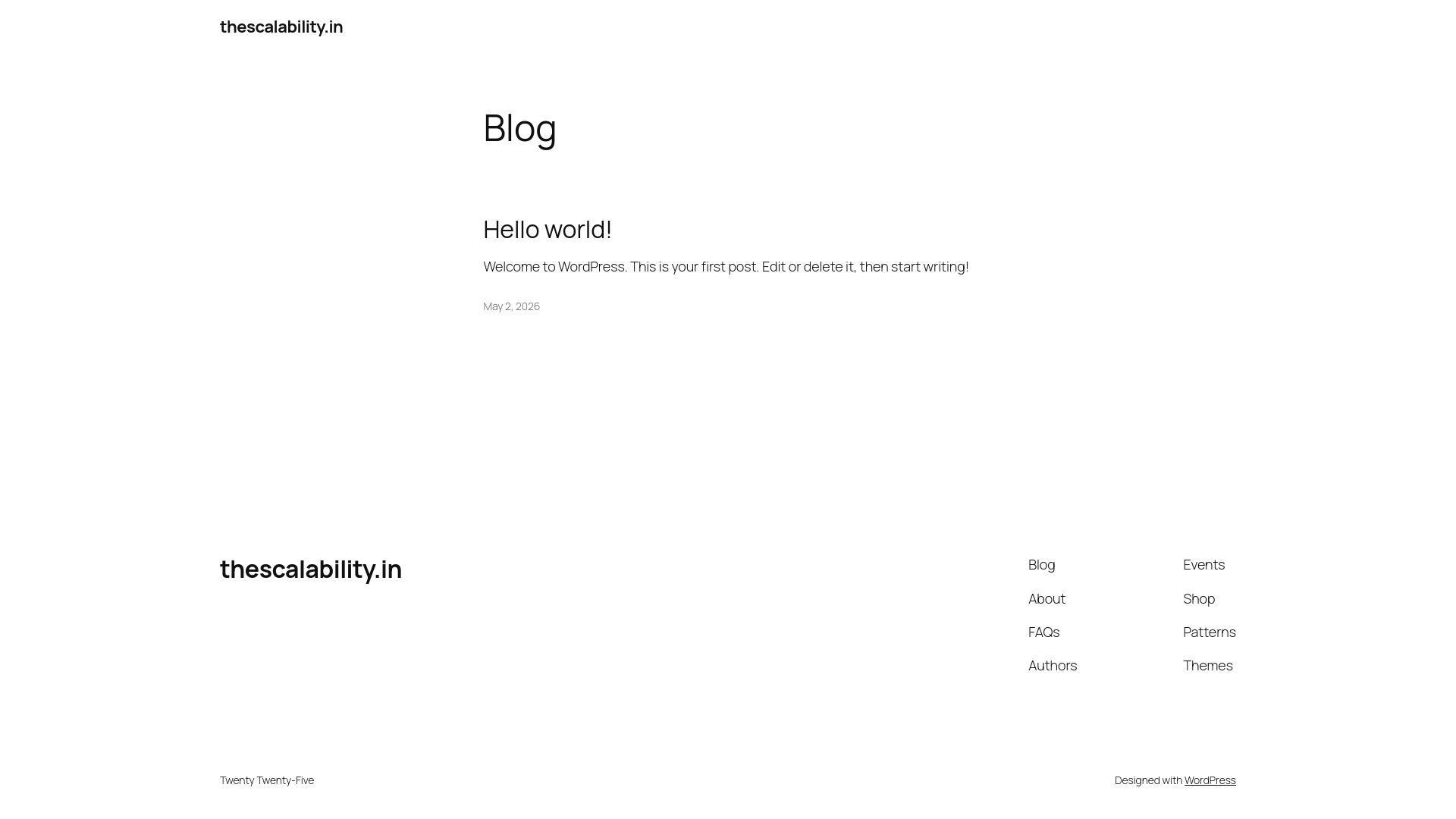 website screenshot of https://thescalability.in/