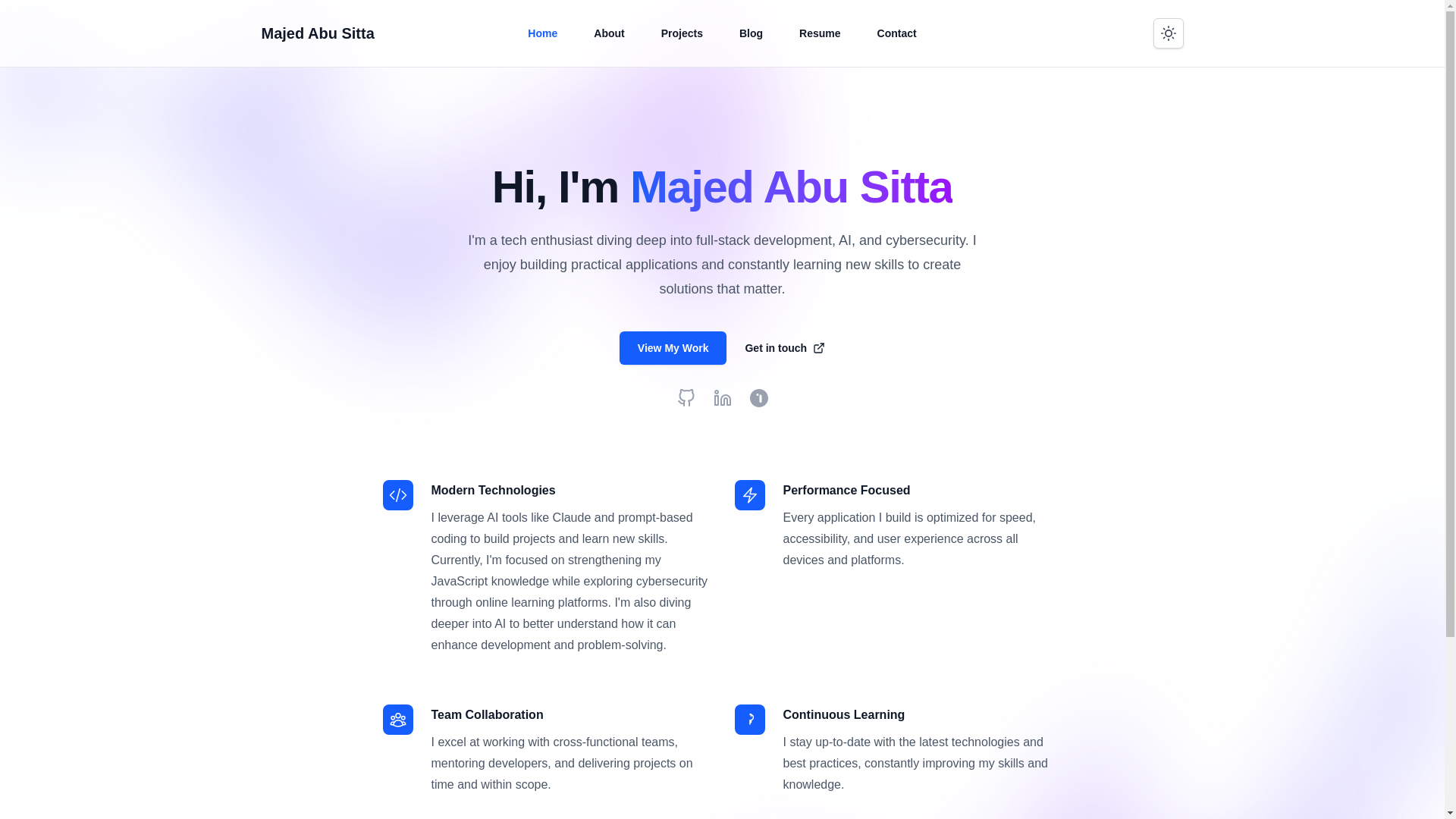 website screenshot of https://majedabusitta-svelte.pages.dev/