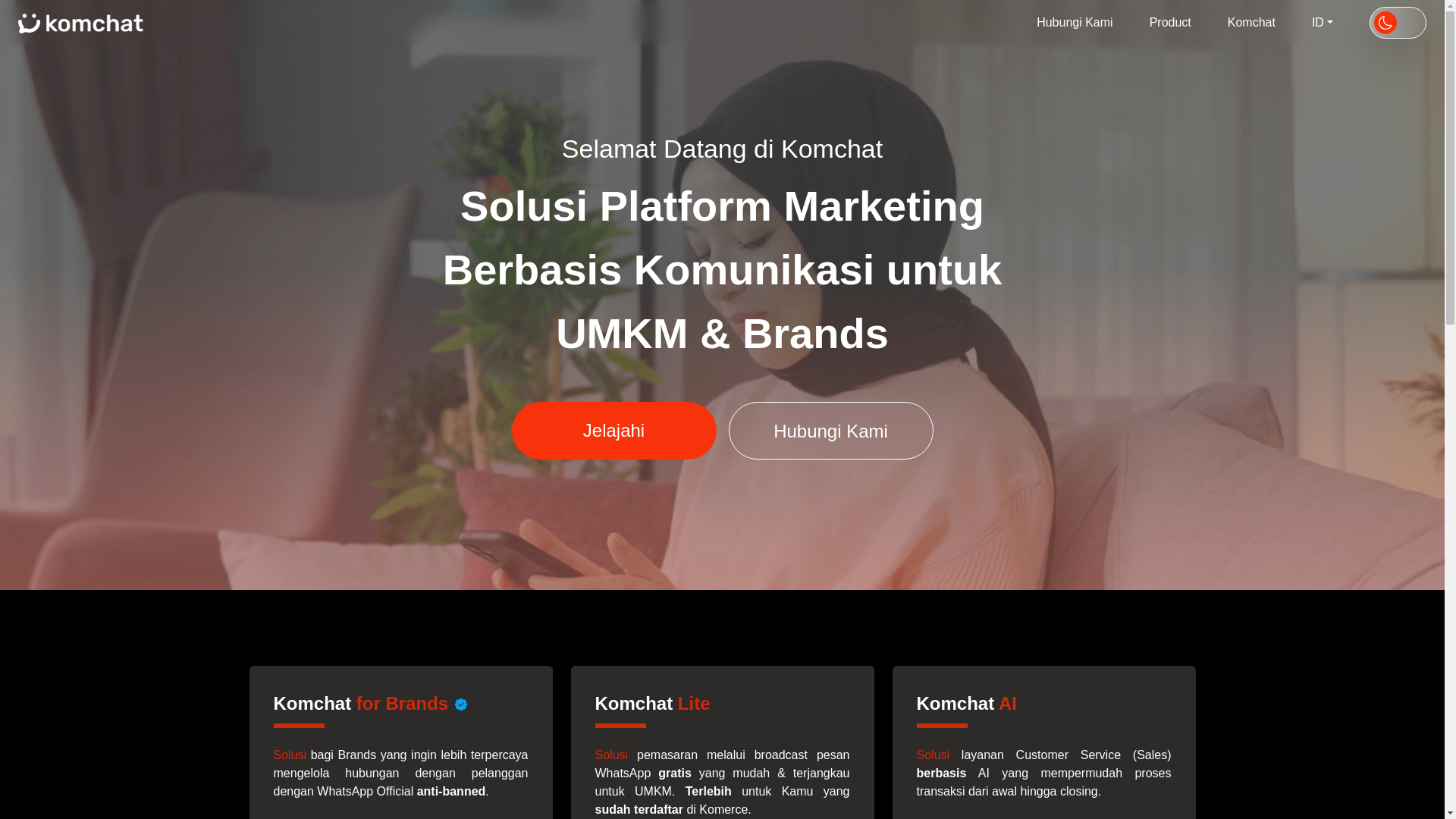 website screenshot of https://komerce-dev-komchat-lp.pages.dev/