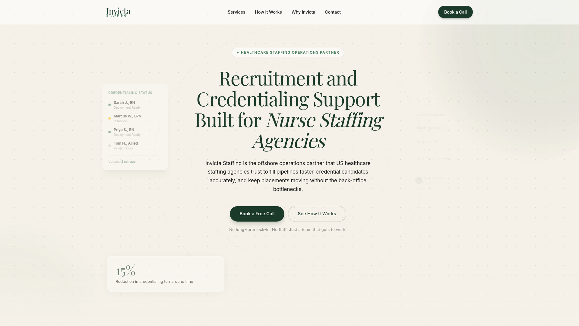 website screenshot of https://invictastaffing.com/