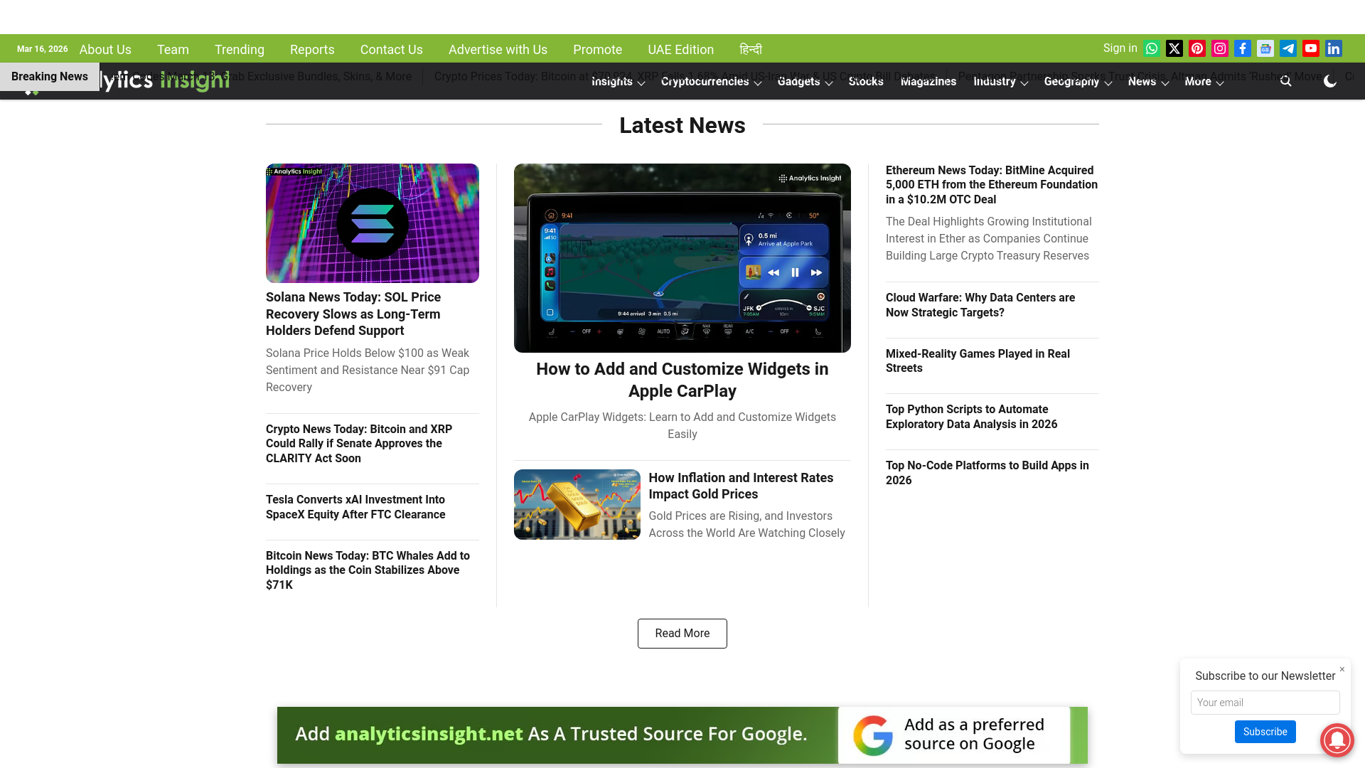 website screenshot of https://analyticsinsight.net