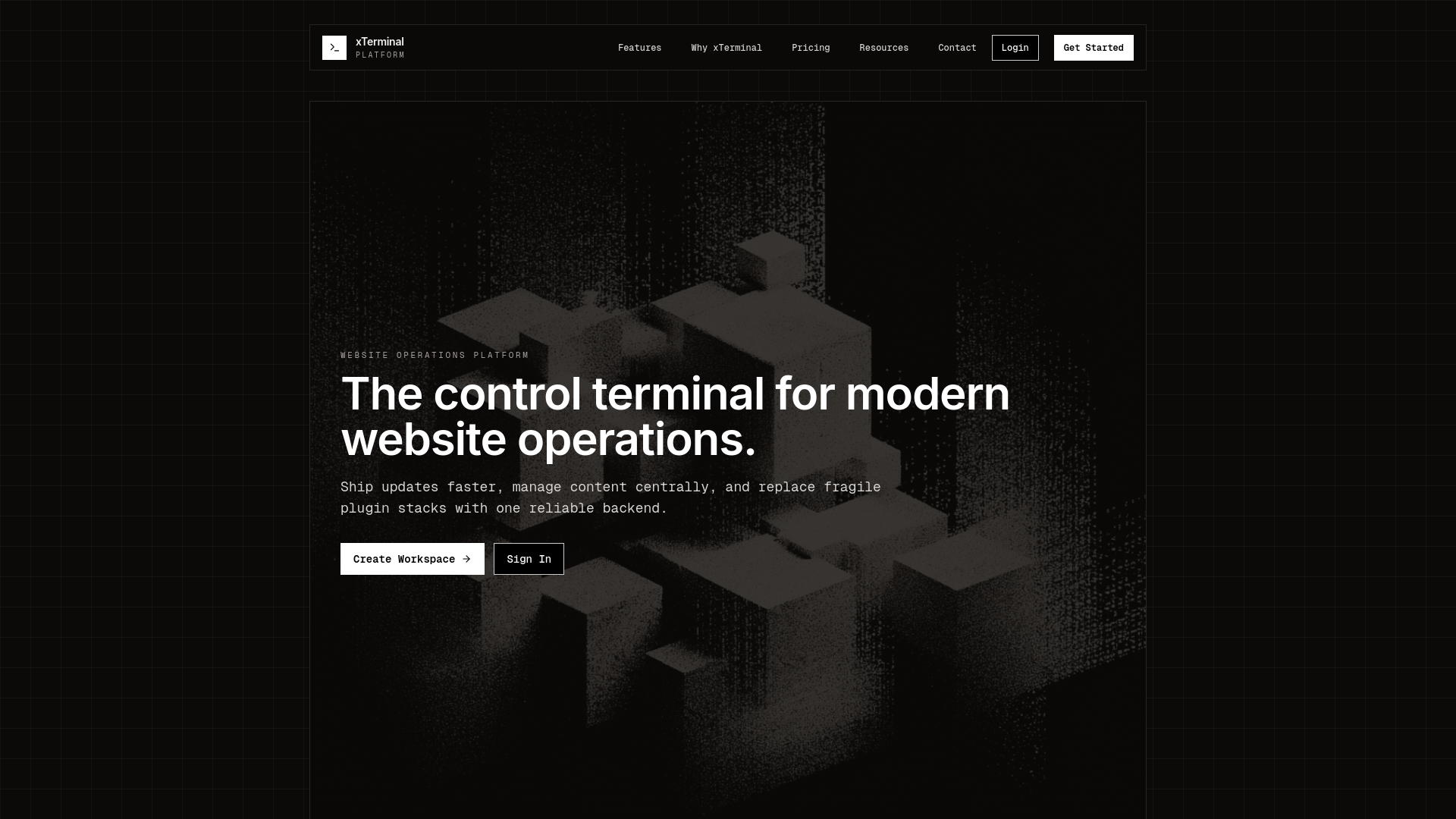 website screenshot of https://xterminal.dev/