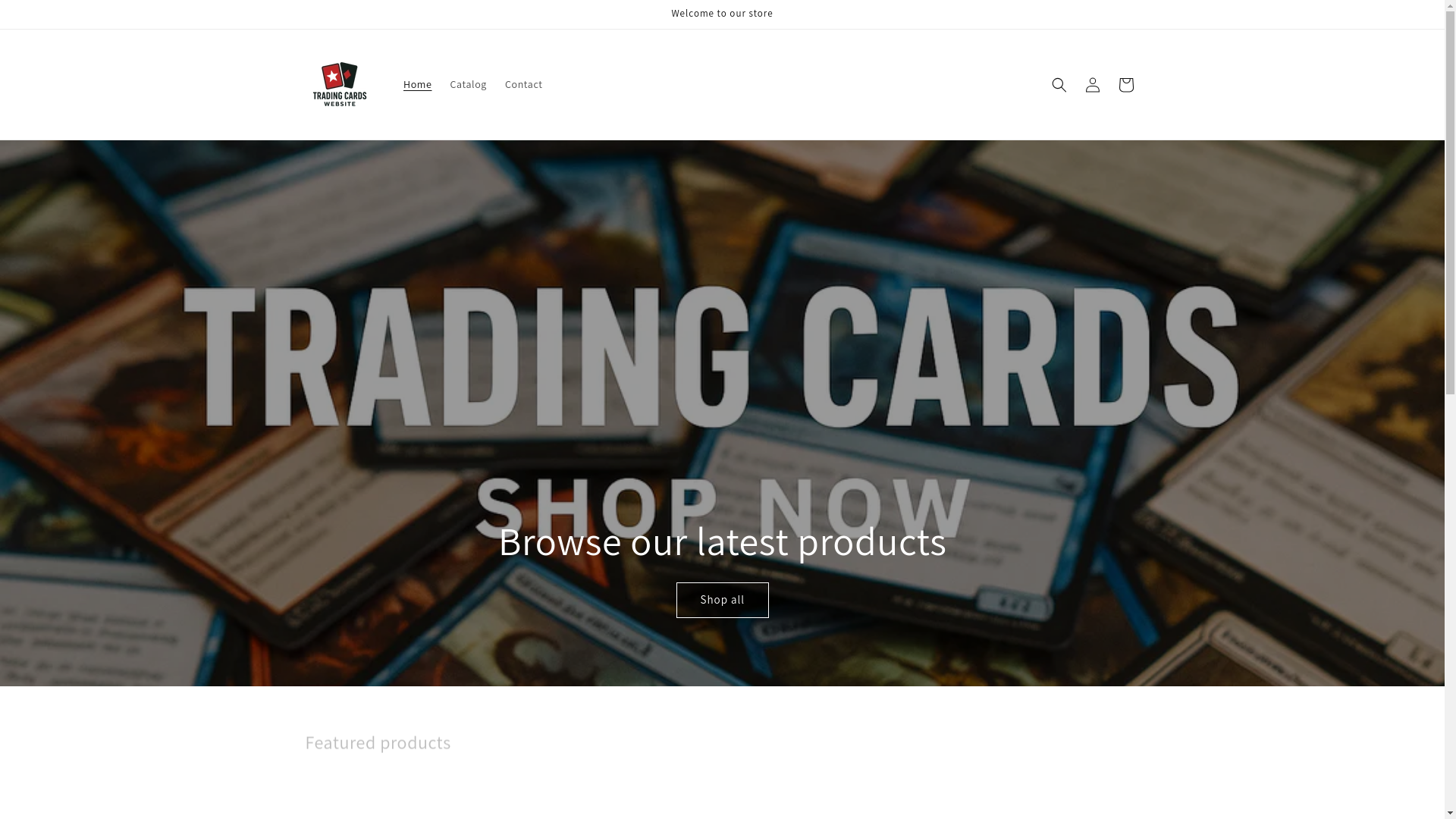 website screenshot of https://cardsandglory.shop/