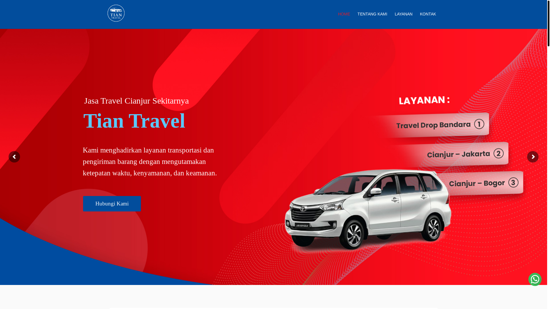 website screenshot of https://tiantravelcianjur.web.id/