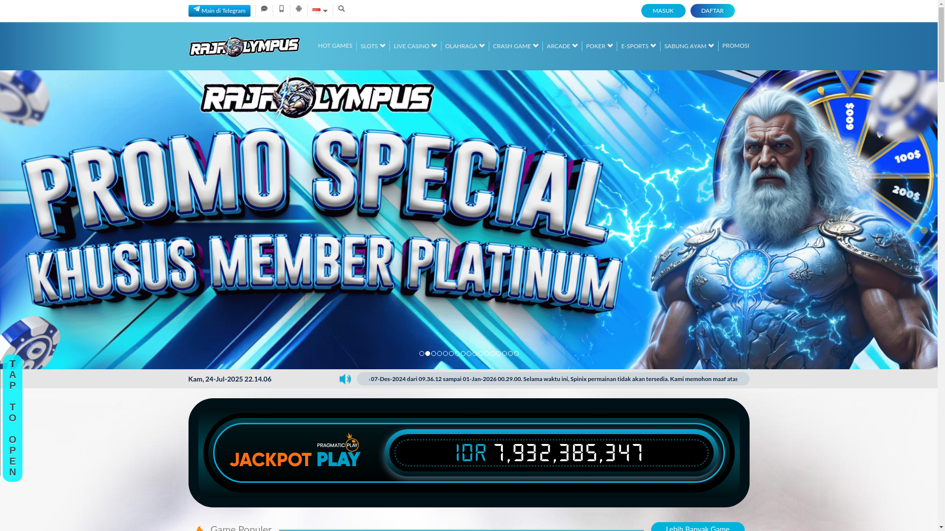 website screenshot of https://lucky-ro.online/