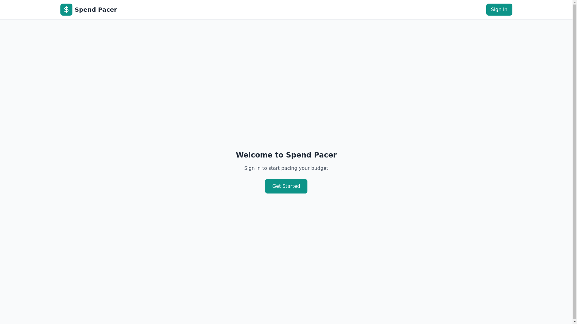 website screenshot of https://spendpacer.com/