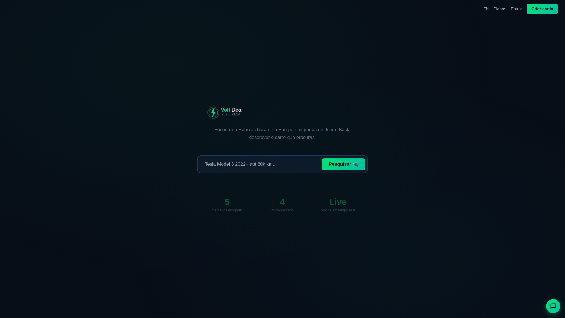 website screenshot of https://voltdeal.app/