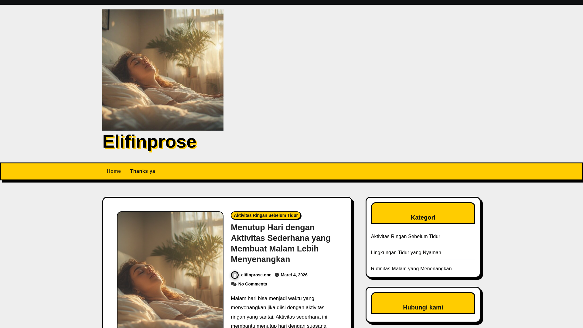 website screenshot of https://elifinprose.one/