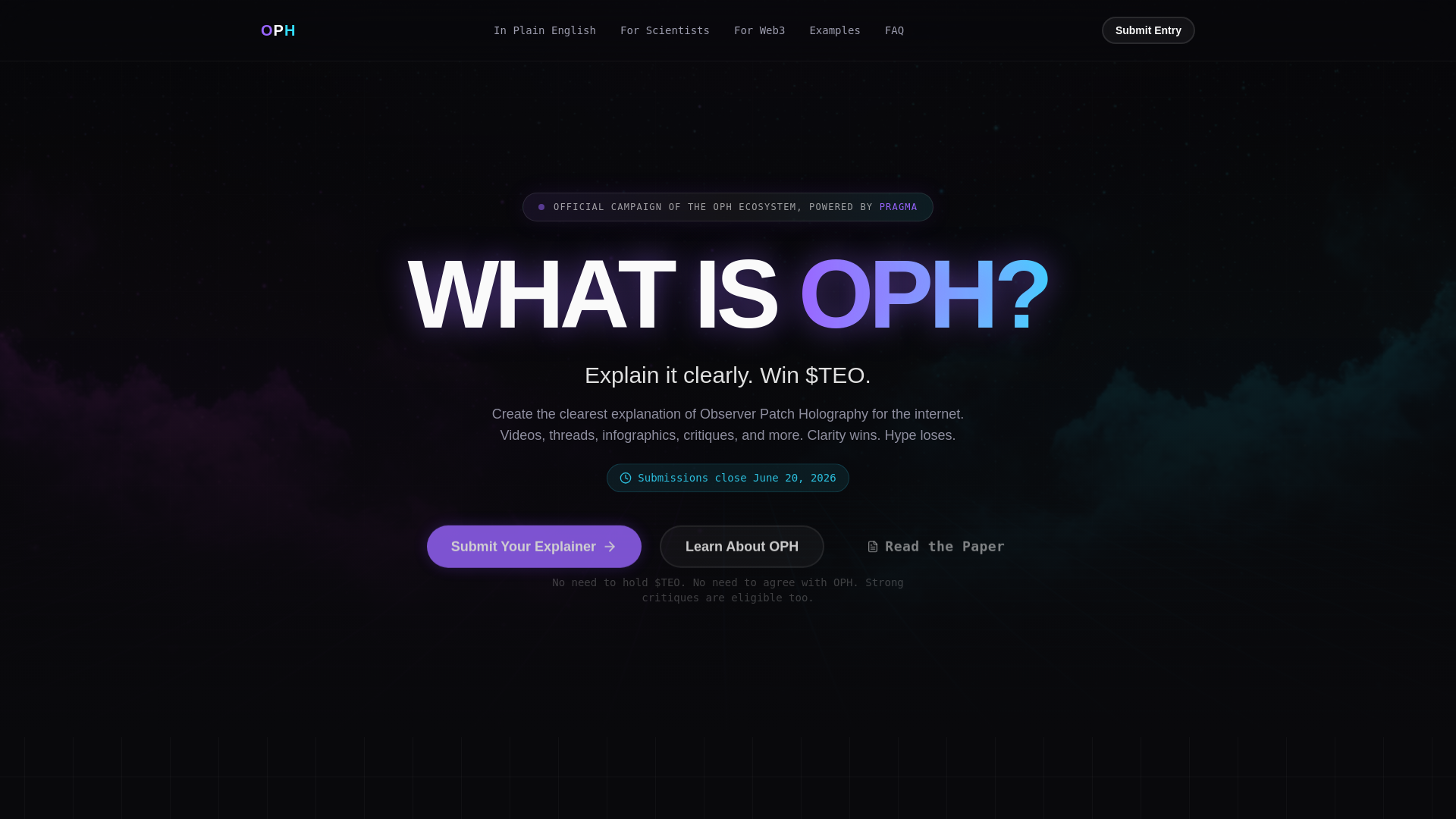 website screenshot of https://whatisoph.com