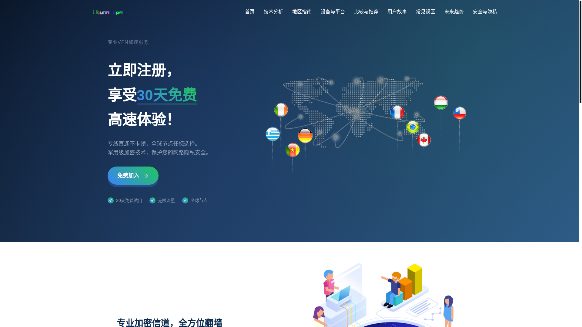 website screenshot of https://ikunnvpnhub.net/