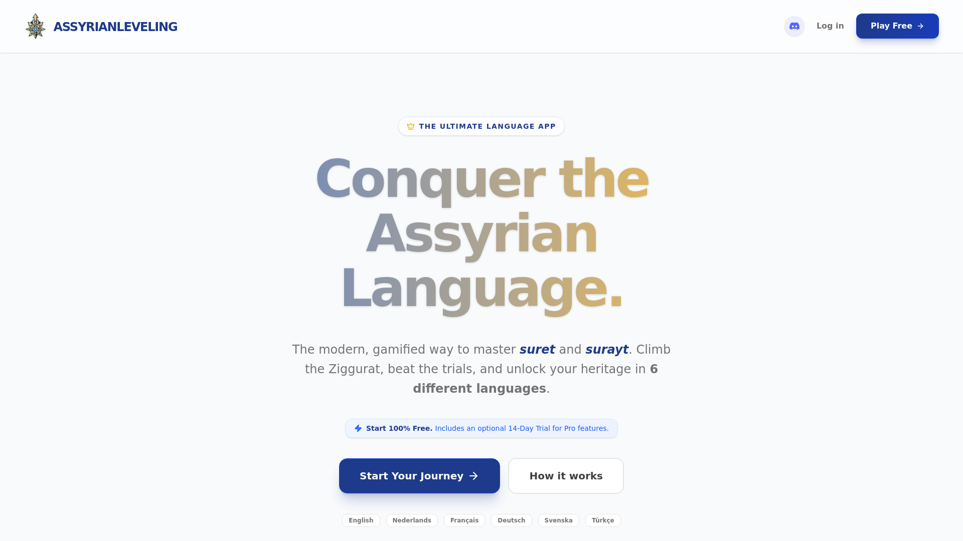 website screenshot of https://assyrianleveling.com/