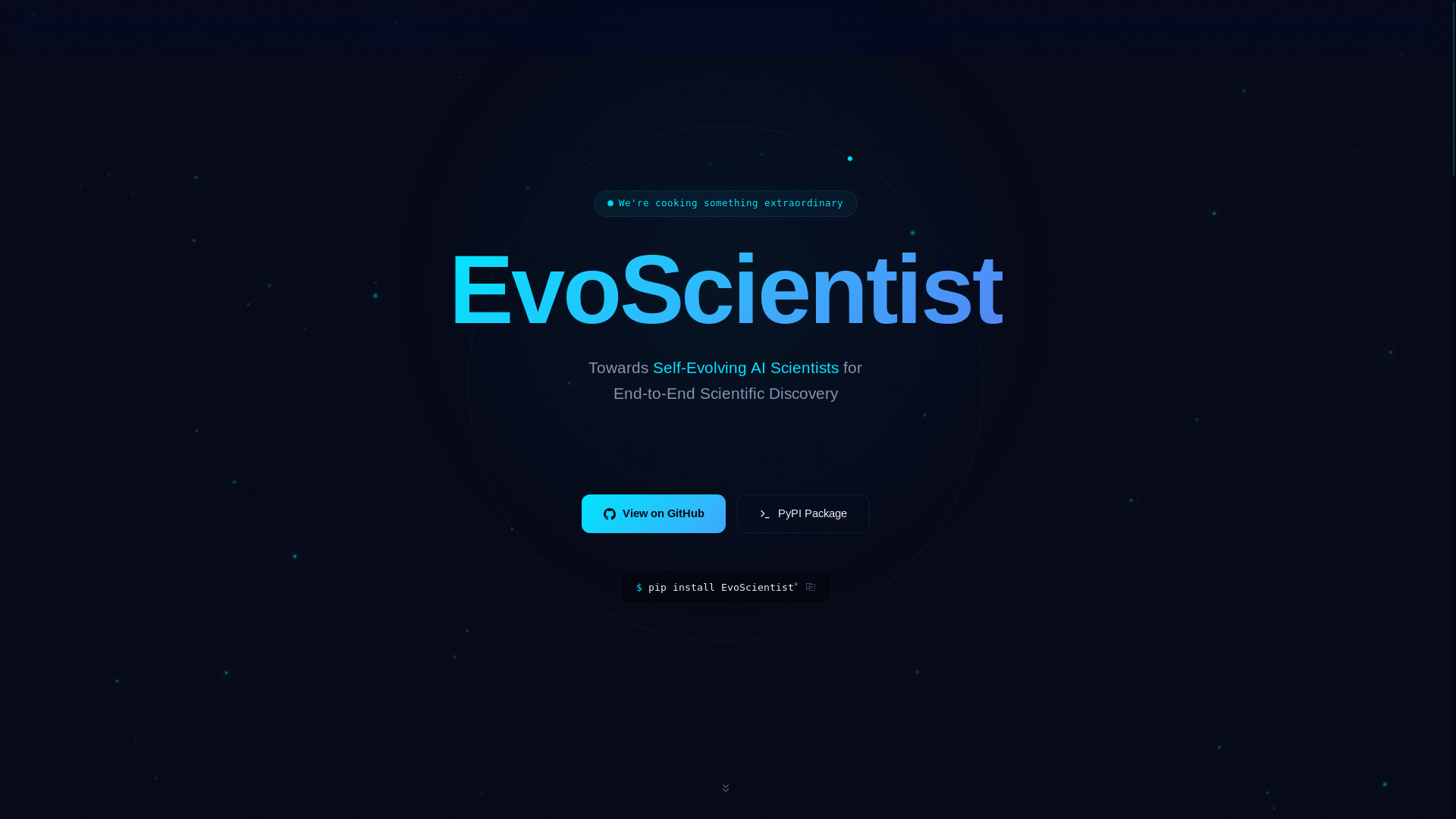 website screenshot of https://evoscientist.pages.dev/
