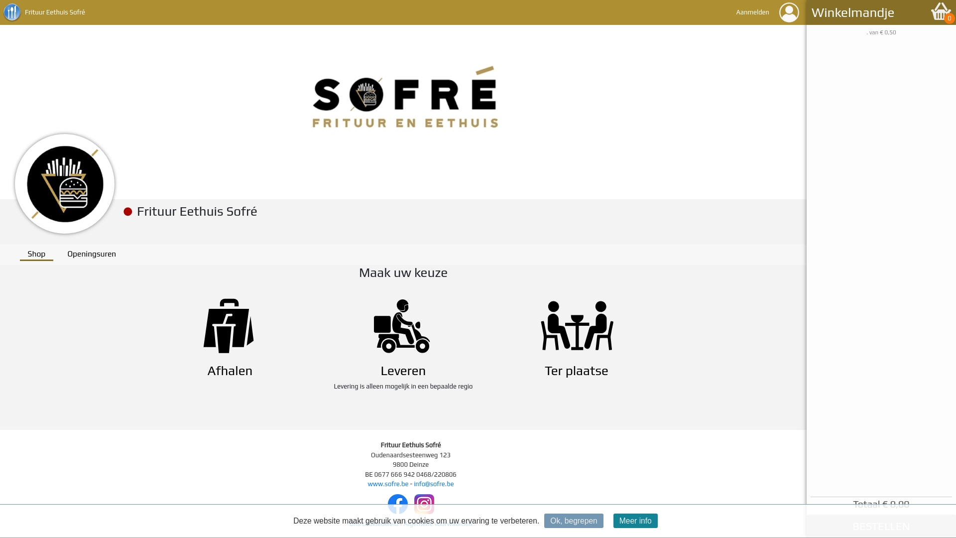 website screenshot of https://frituursofre.htonline.be/