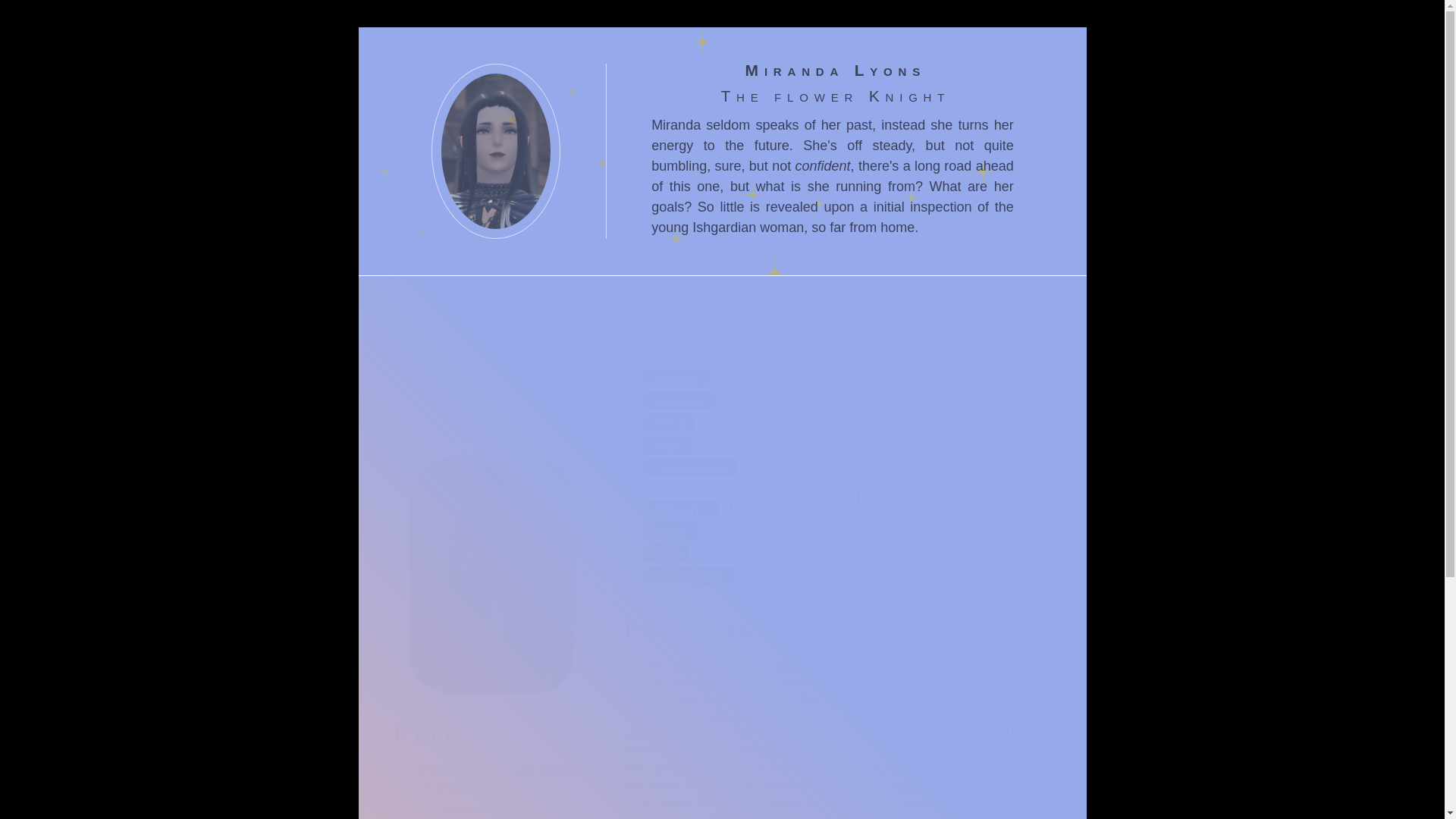 website screenshot of https://mirandalyons.carrd.co/