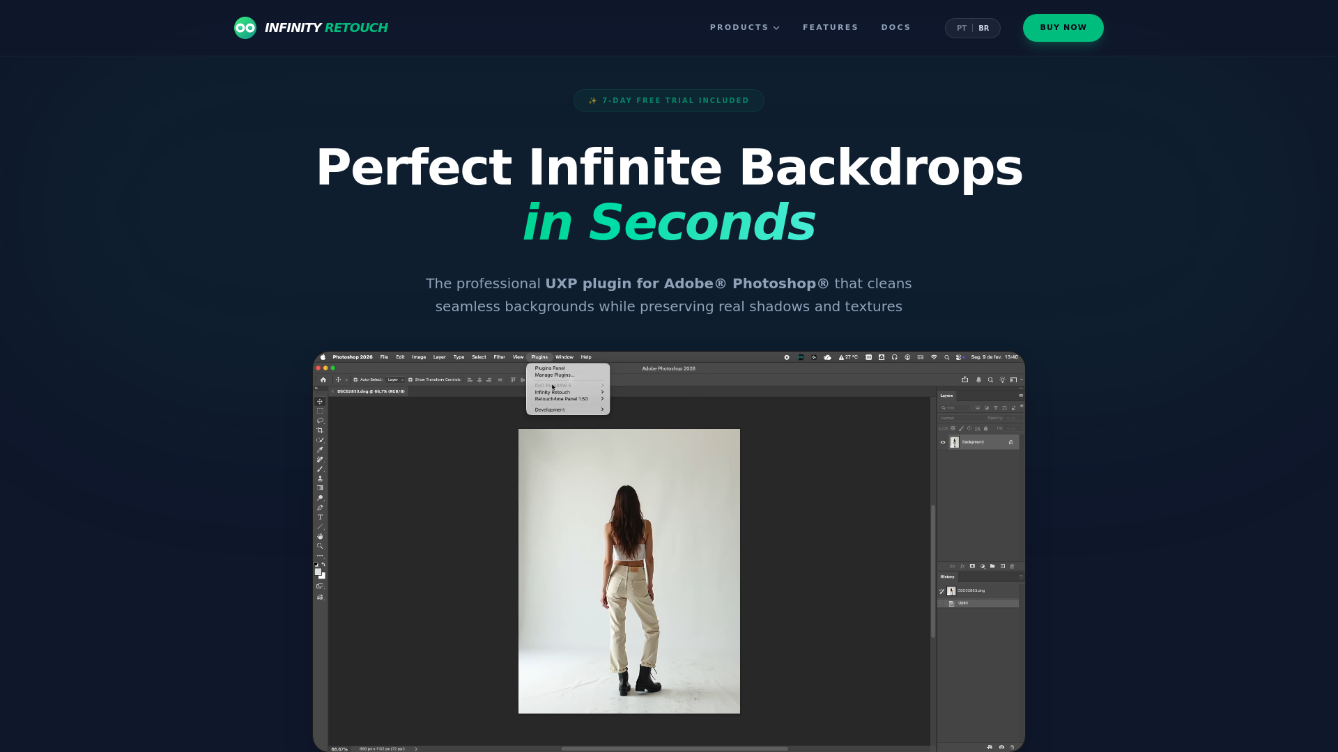 website screenshot of https://infinityretouch-site.pages.dev/