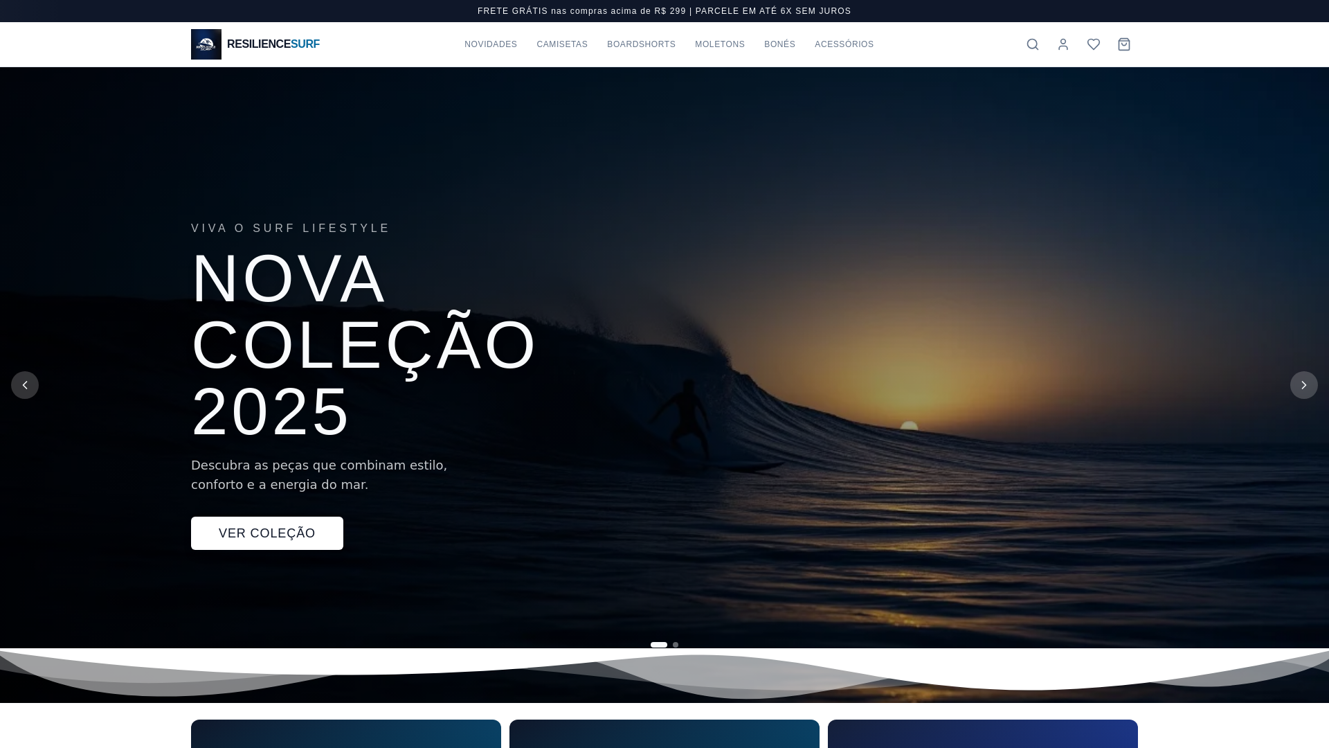 website screenshot of https://resiliencesurf.com/