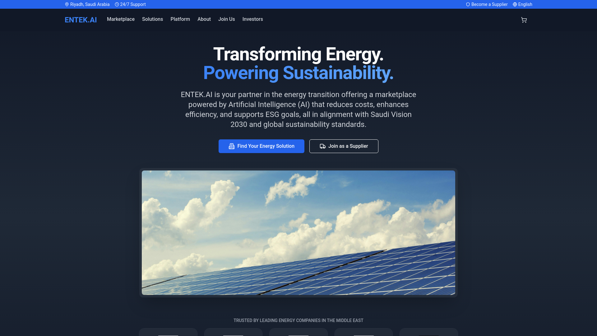 website screenshot of https://entek-ai.pages.dev/