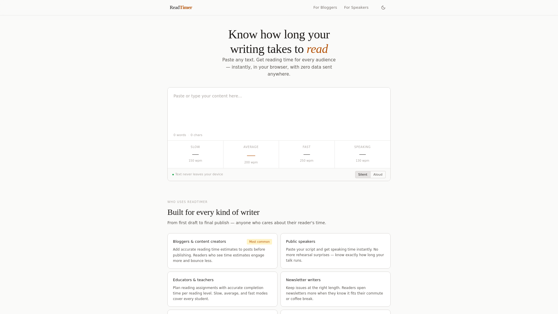 website screenshot of https://readtimer-com.pages.dev/